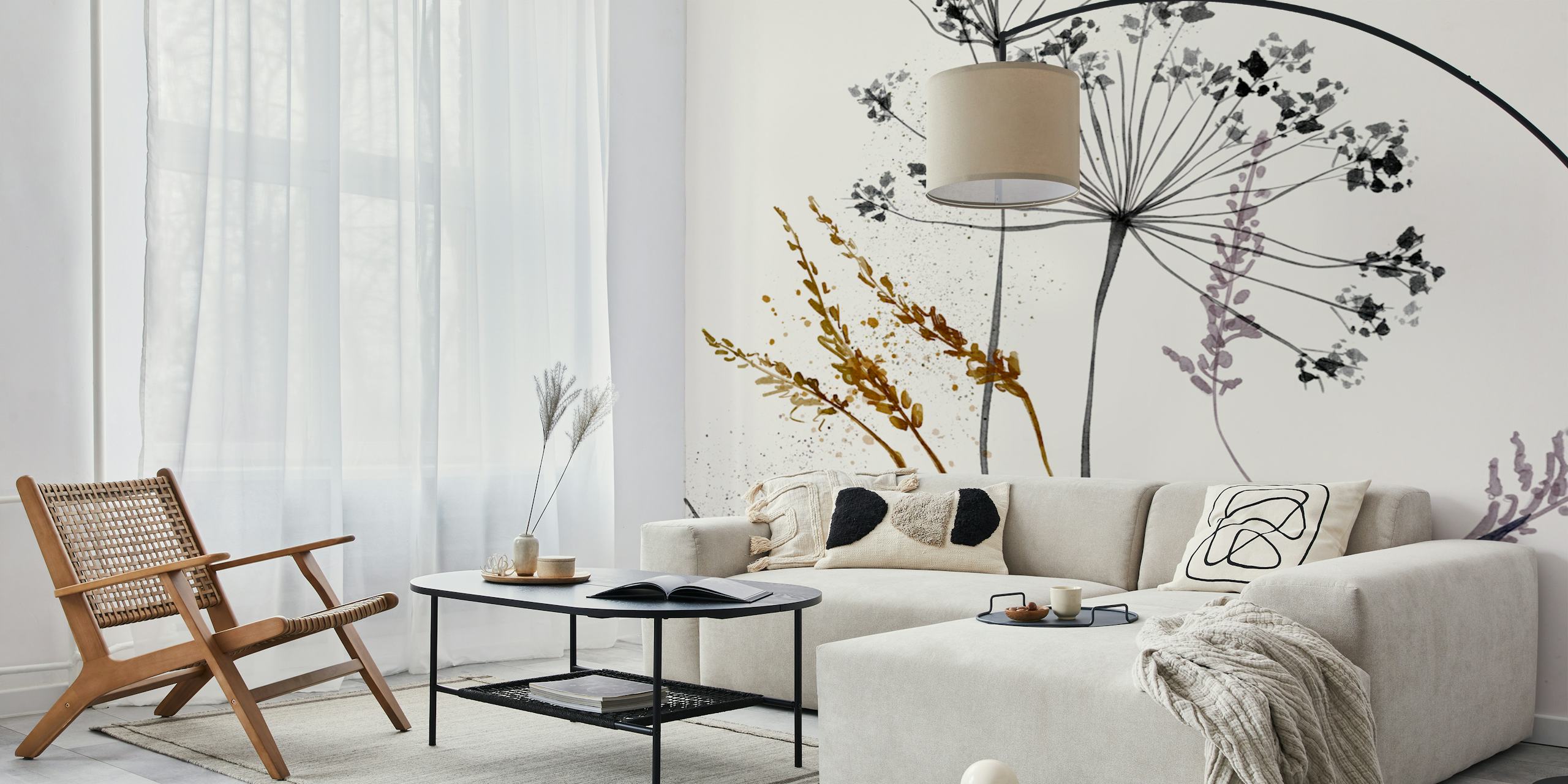 Wild Botanical Dream blomster tapet i et rum