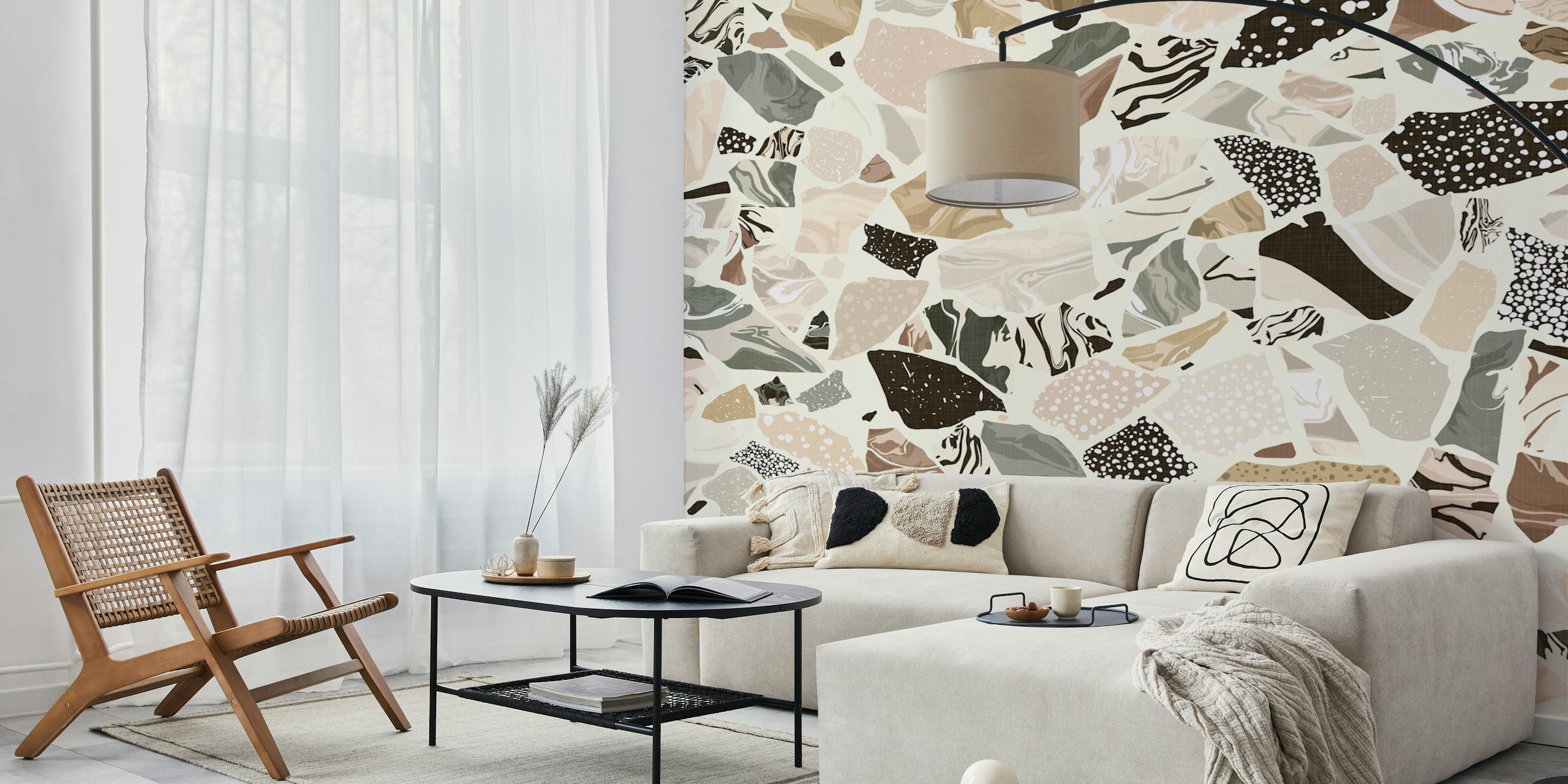 Marble Terrazzo wallpaper design in a room