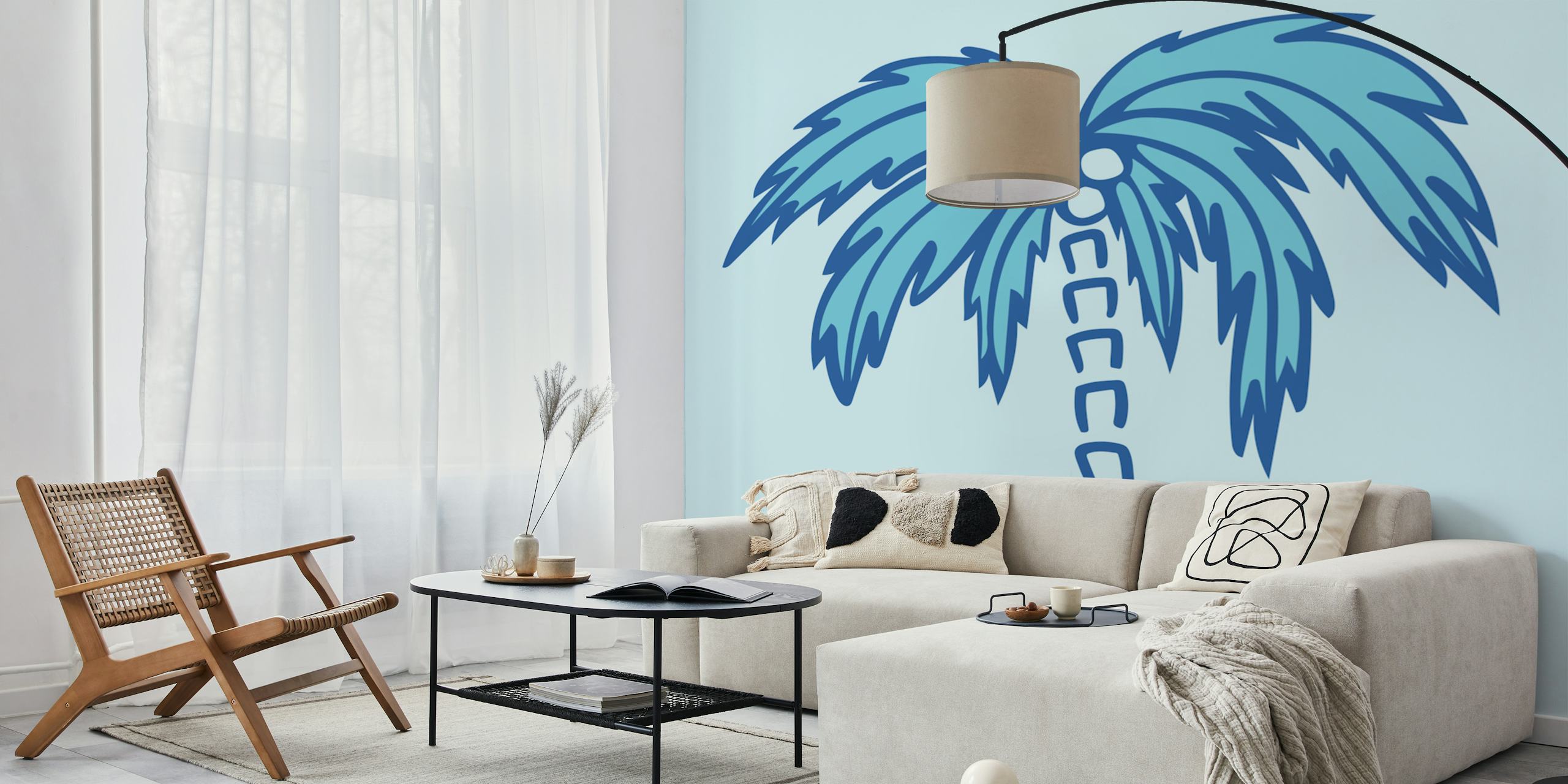 Tropical Palm Oasis wallpaper in a room