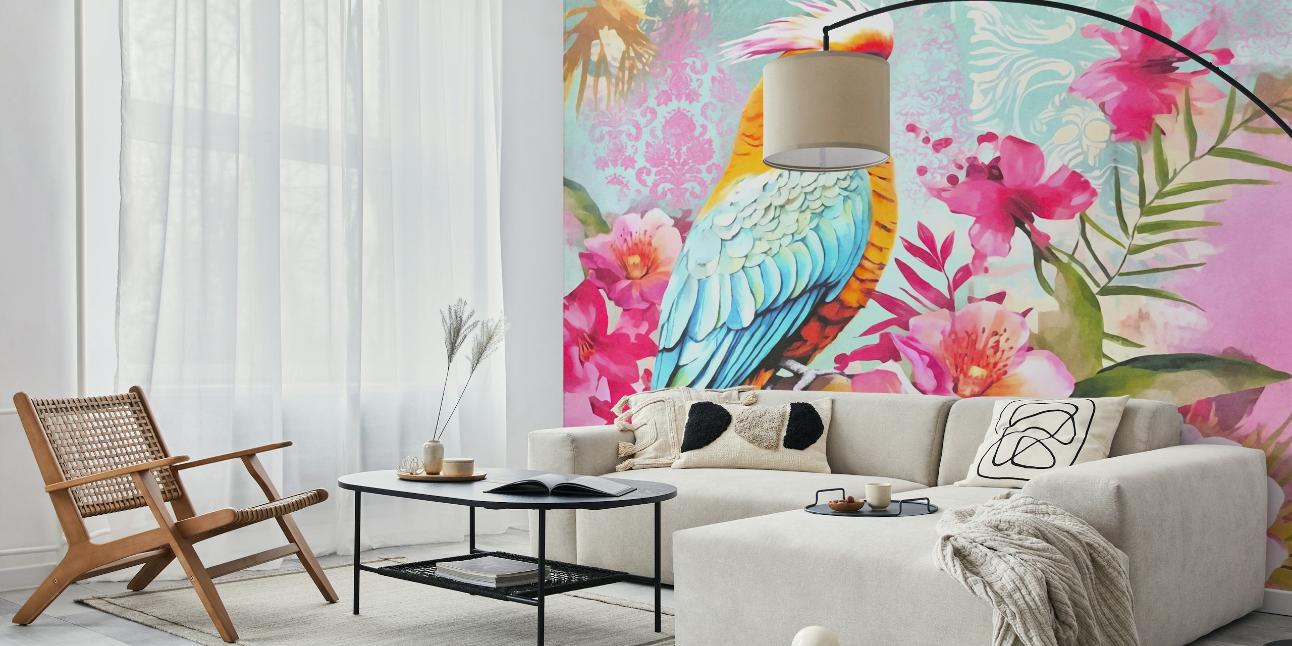 Tropical Parrot Paradise tapet i et rum