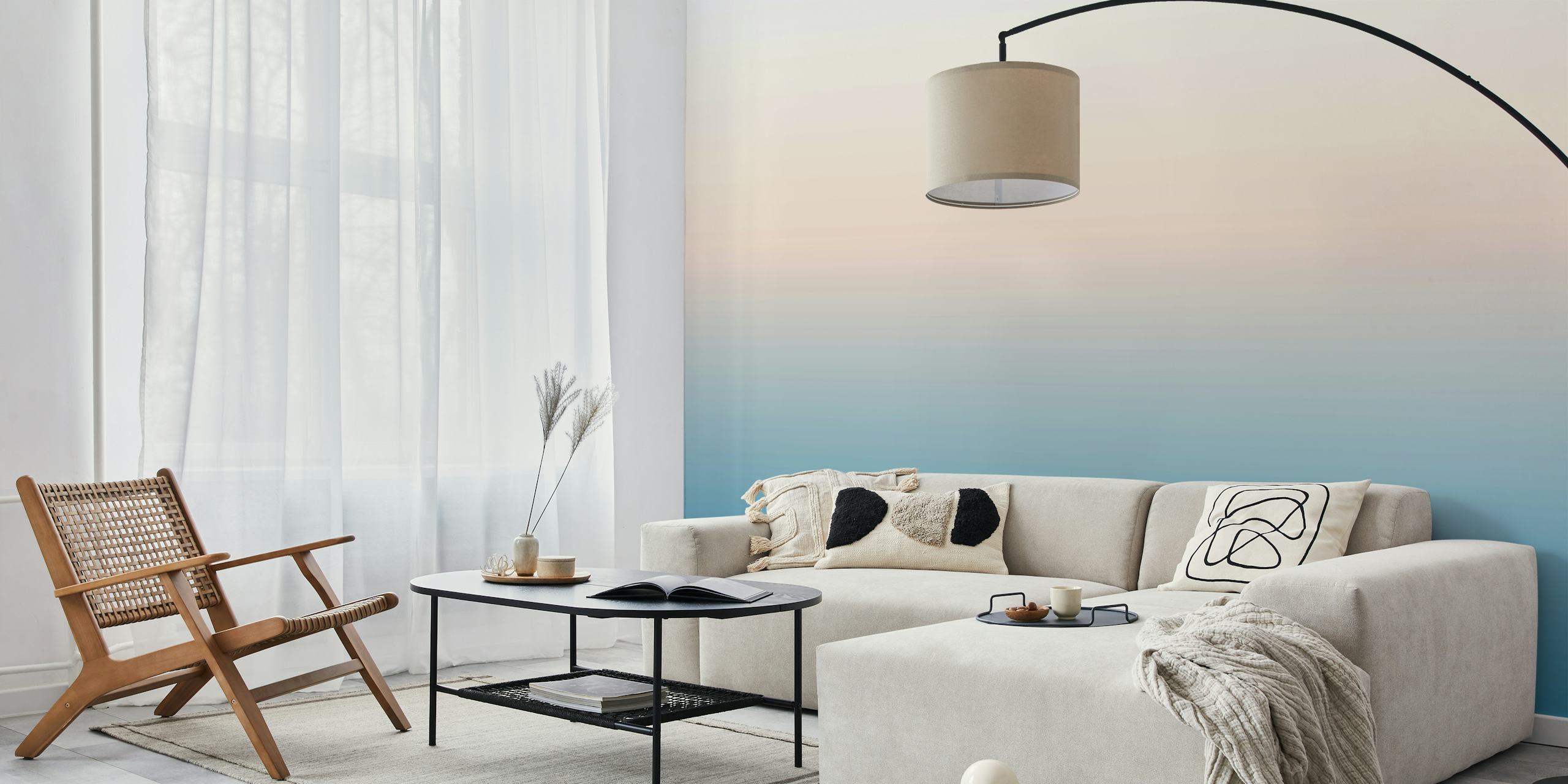Gradient wallpaper featuring soft blue and peach hues