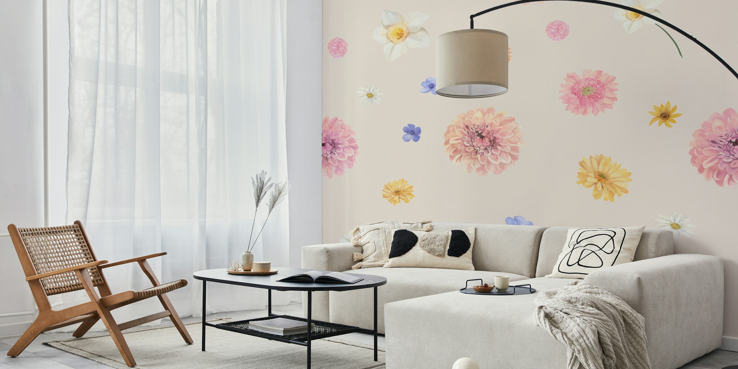 Carta da parati Floating Floral Meadow in una stanza