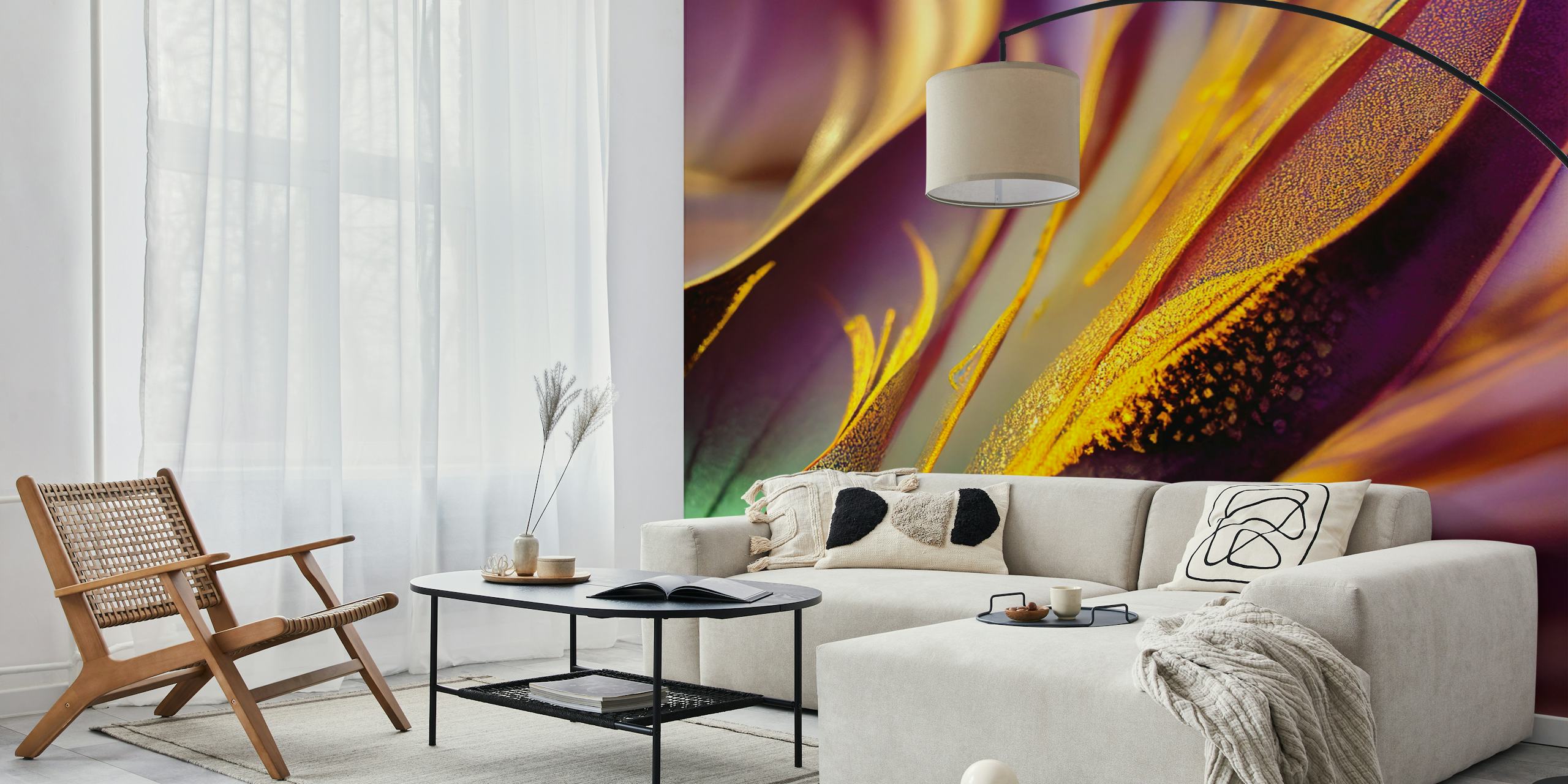 Golden Hue Abstraction wallpaper in a room