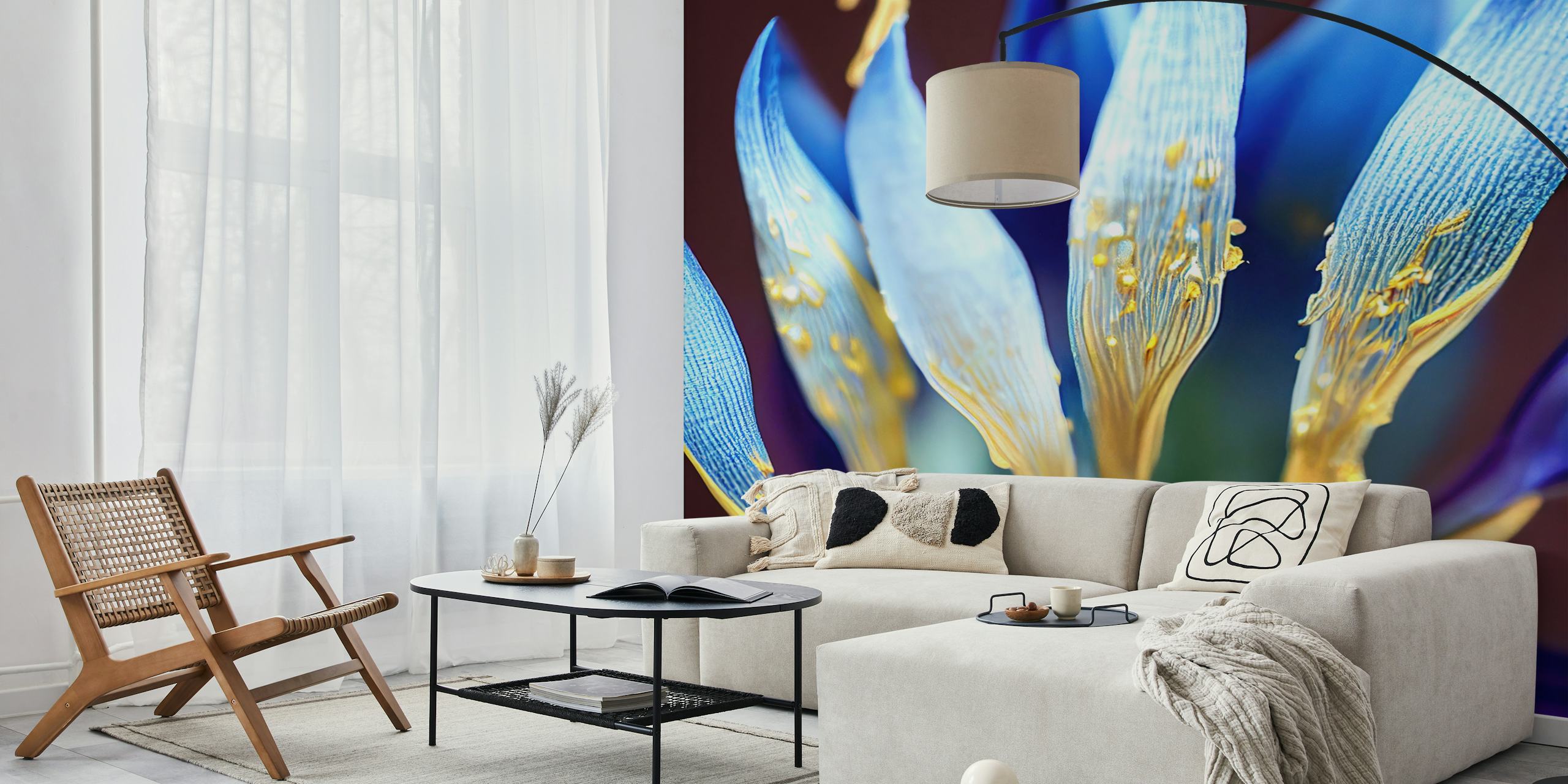 Midnight Flower Glow tapetti huoneessa