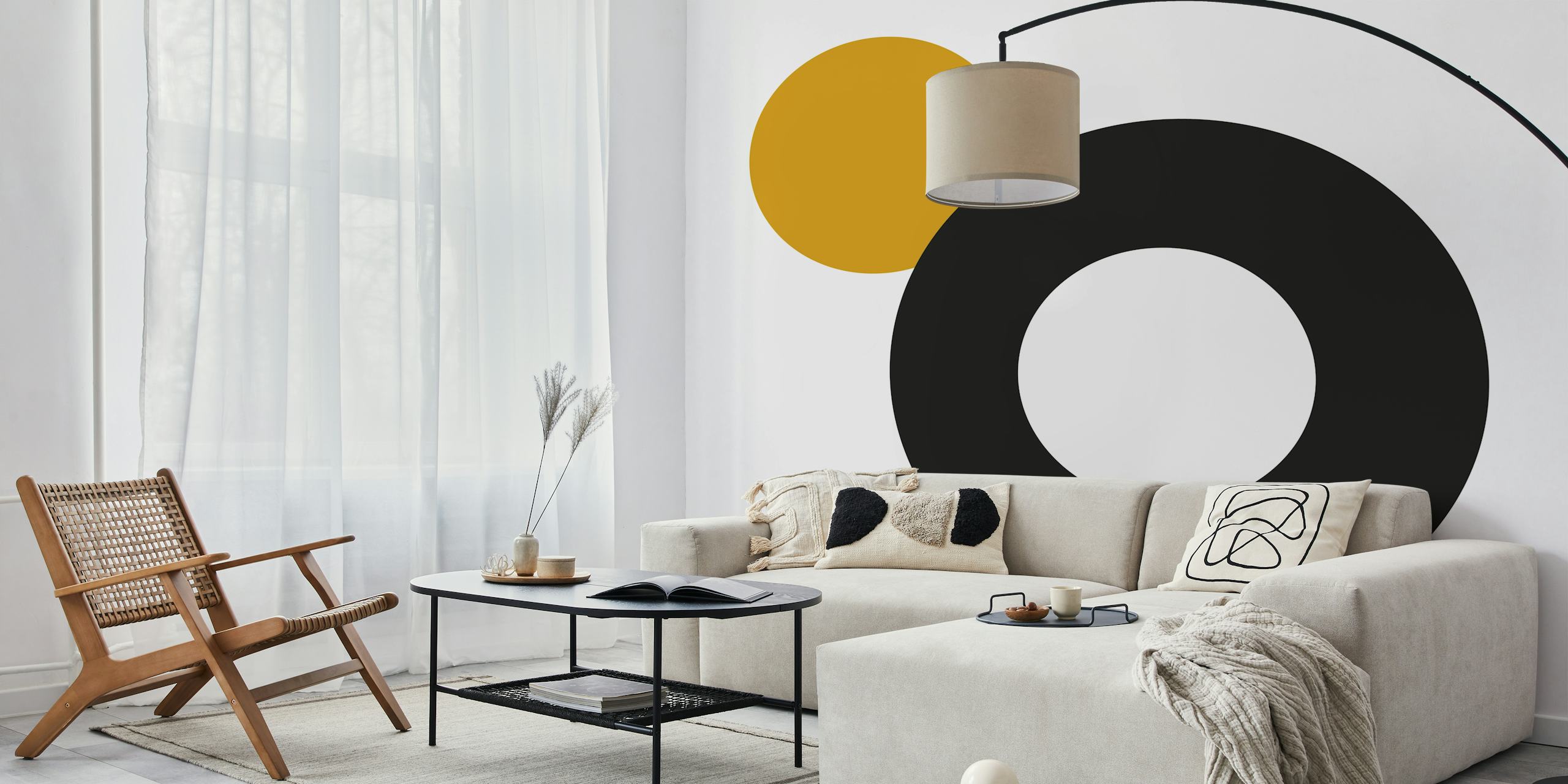 Minimalist Abstract -design tapetti huoneessa
