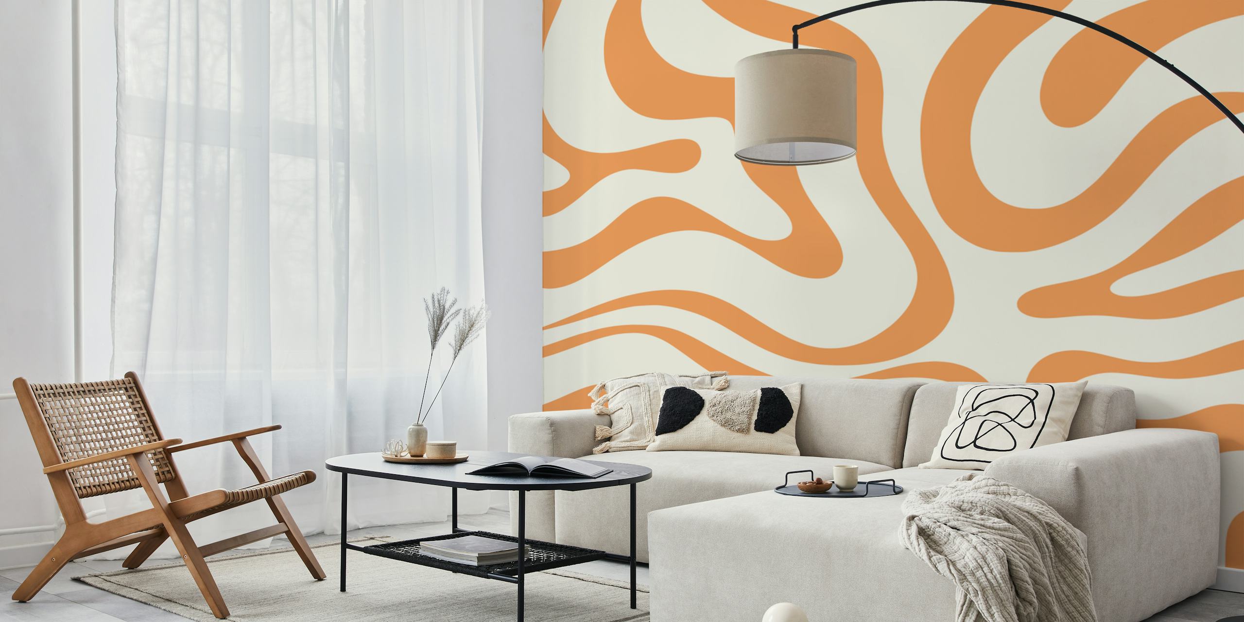 Modern Retro Liquid Swirl wallpaper i et værelse