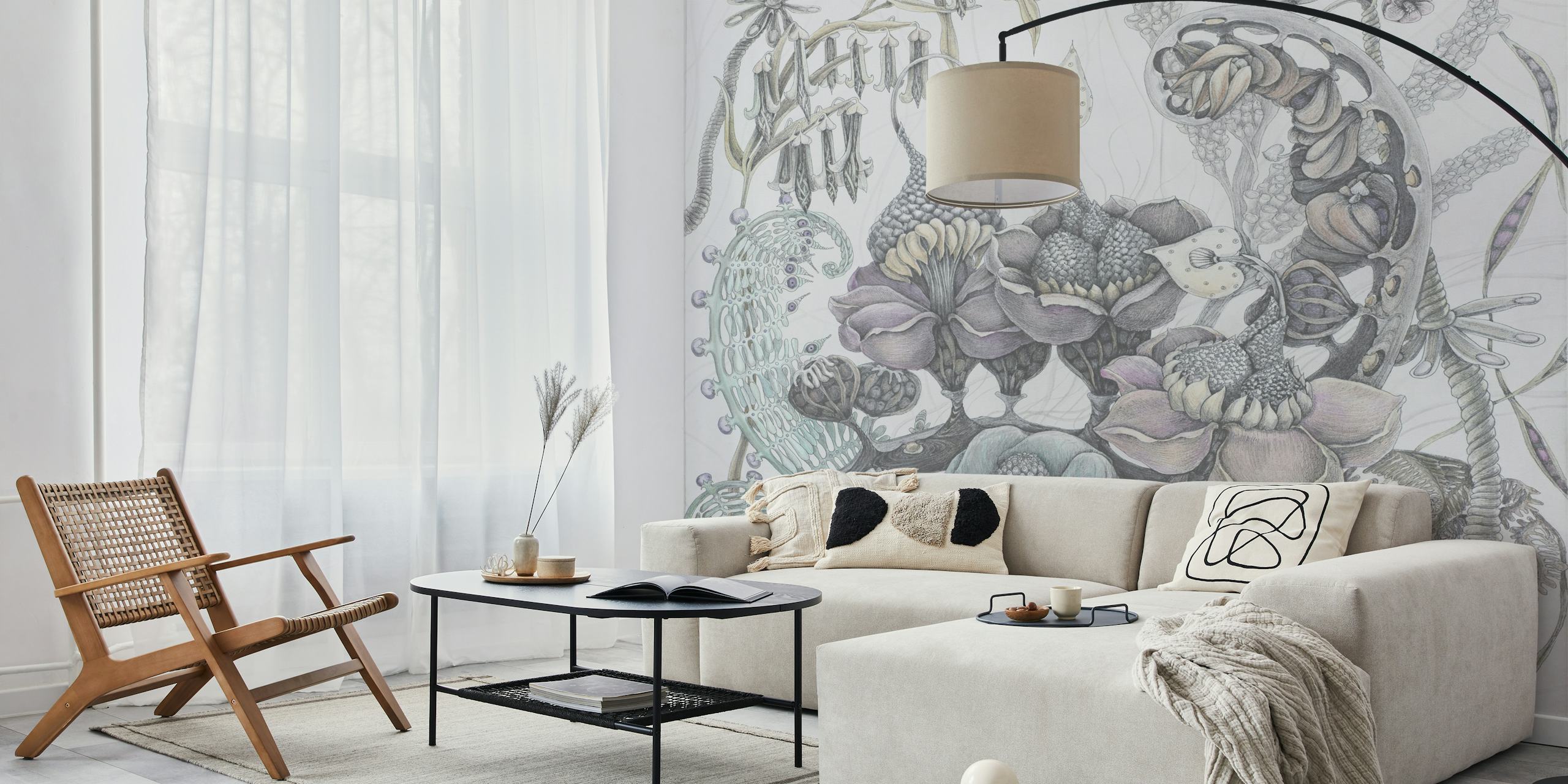 Floral design with pastel colors and intricate details wallpaper