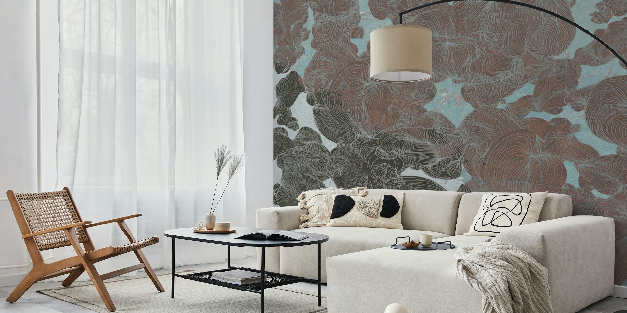 Papel de parede Azure Blossoms Dance em um quarto