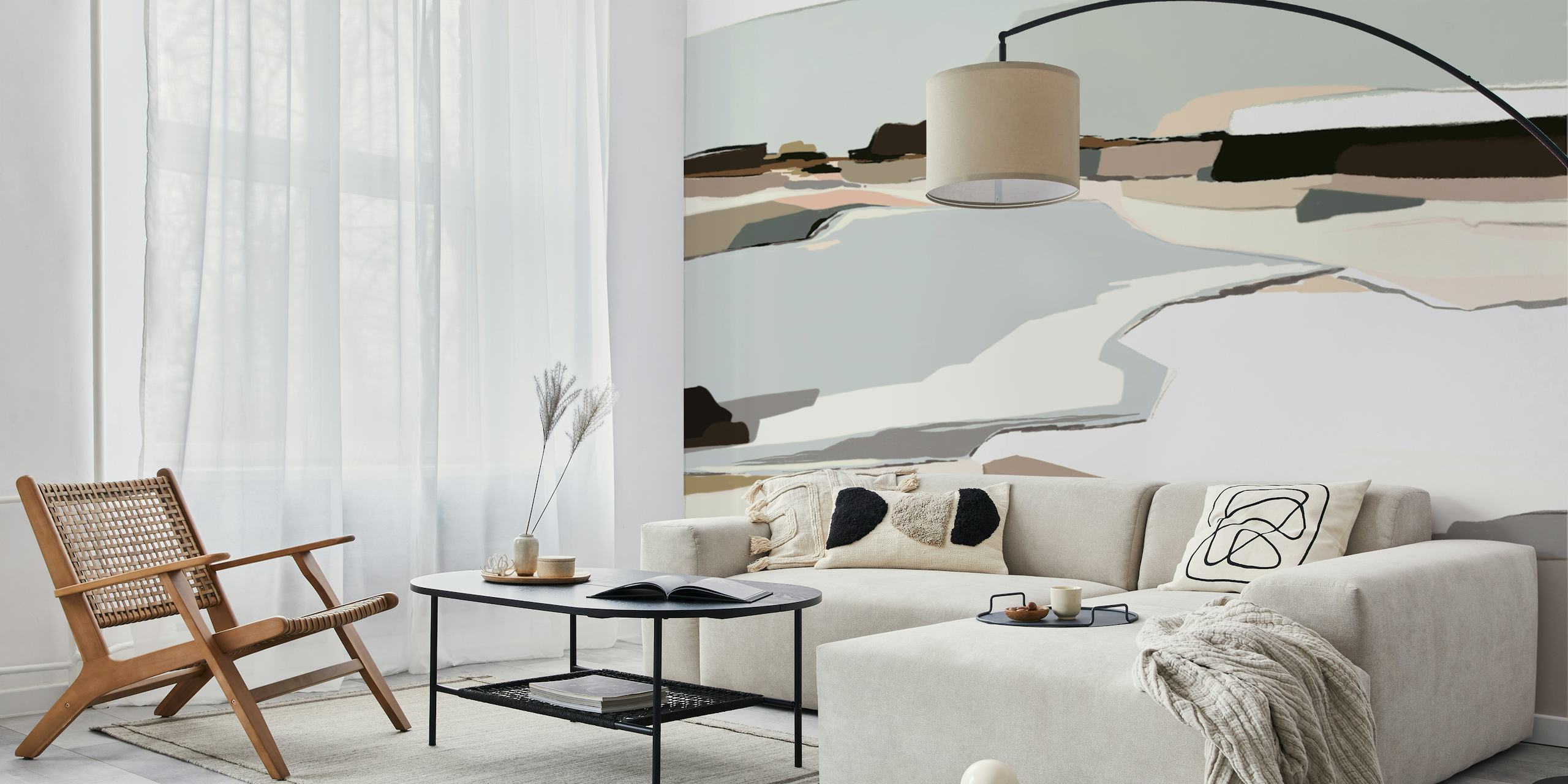 Soft Pastel Seascape wallpaper in a room