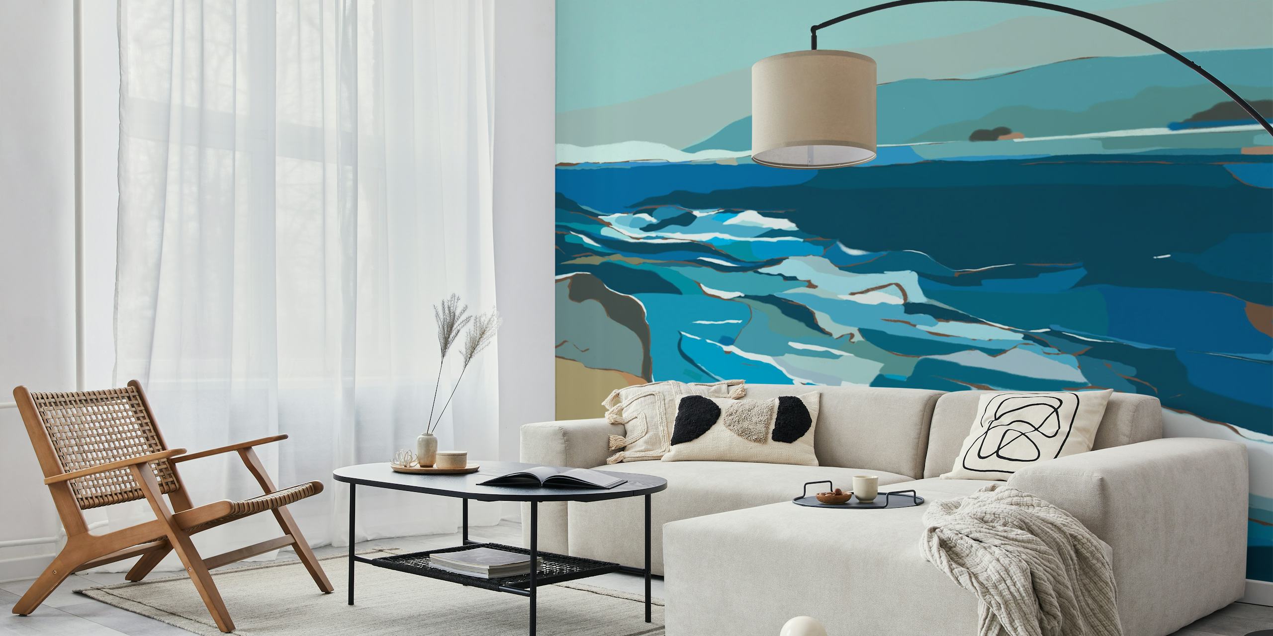 Azure Coastline wallpaper in a room