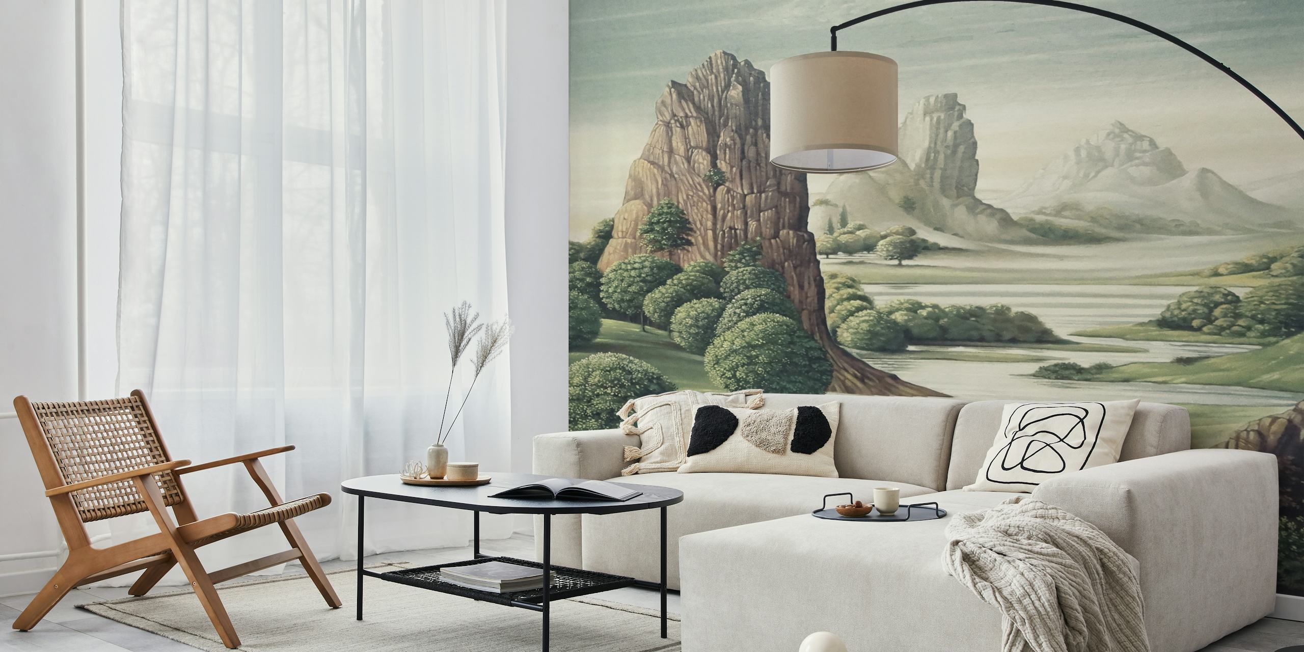Peace River Valley wallpaper in a room