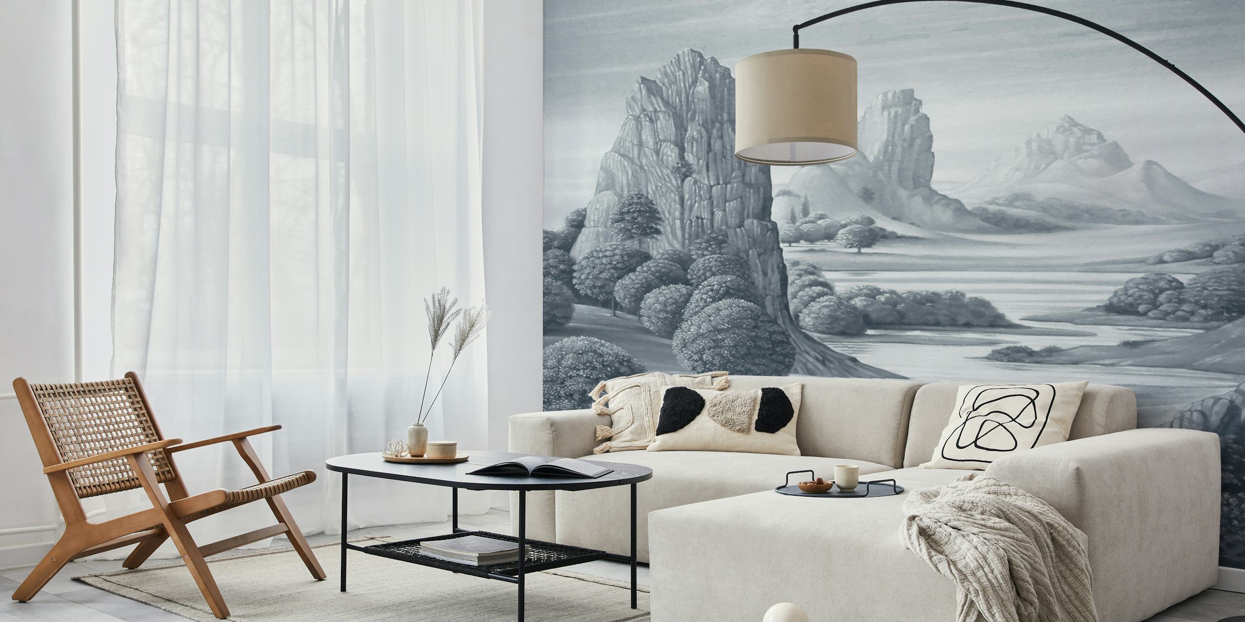 Peace River Valley behang in een kamer