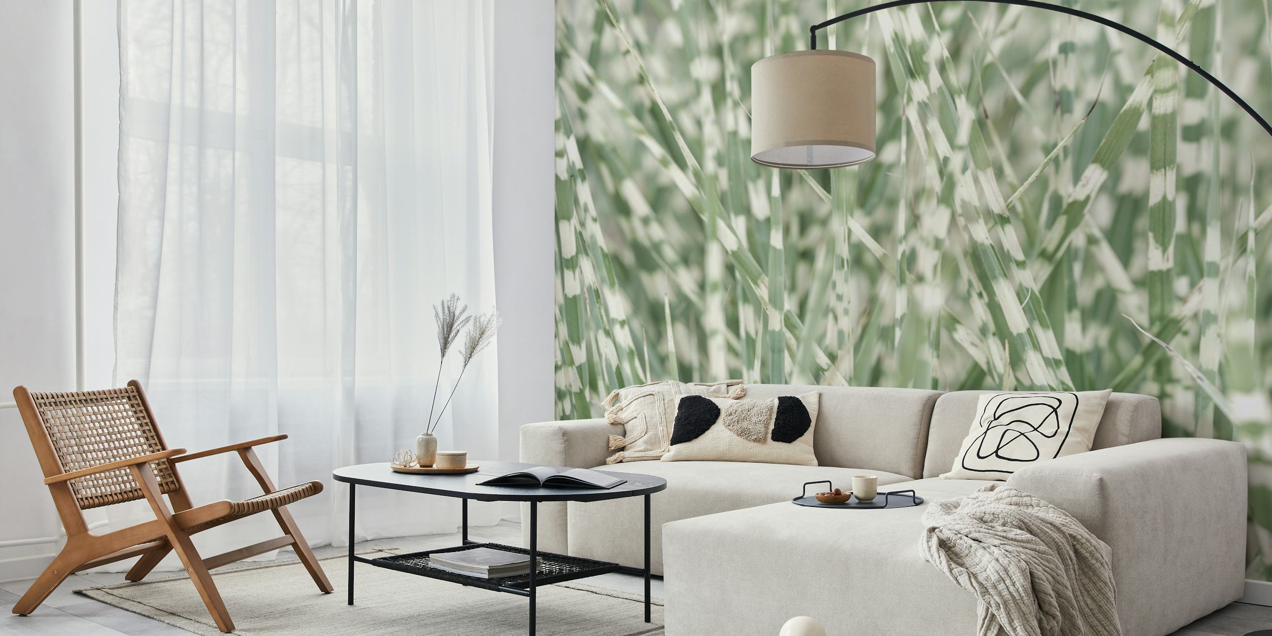 Whispering Grassland behang in een kamer