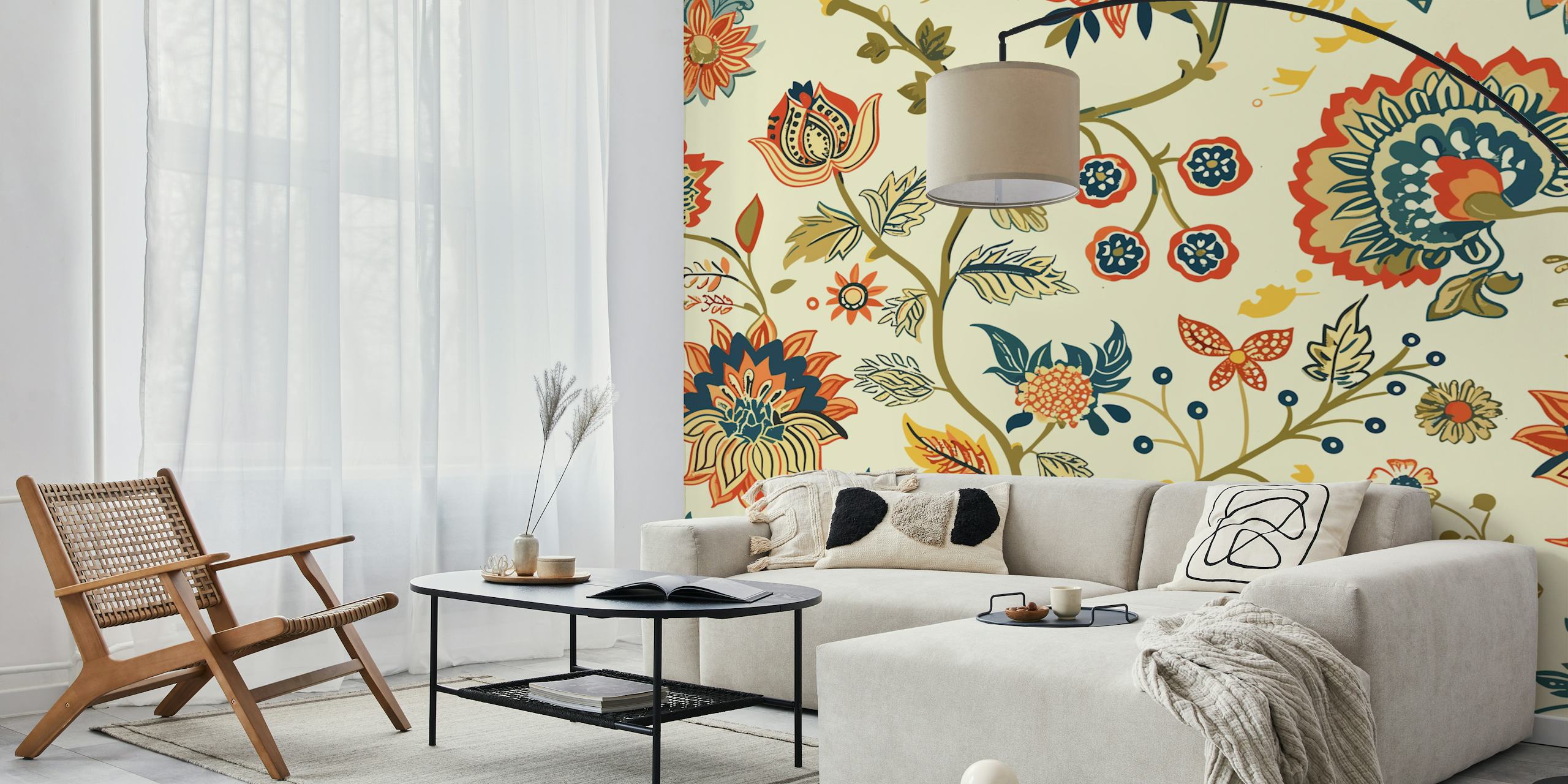 Ornamental Blooms of India Tapetdesign