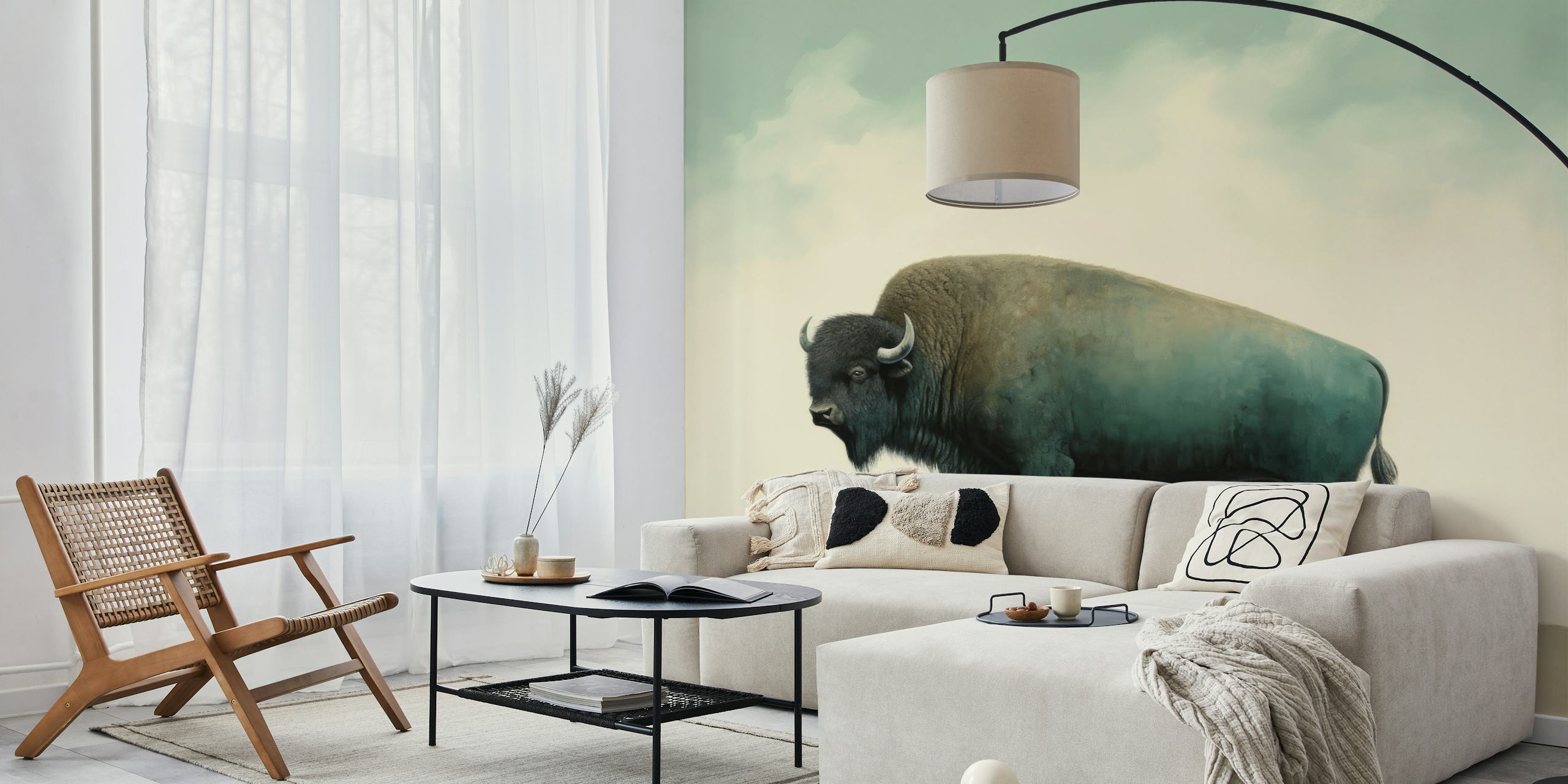 Carta da parati Minimal Buffalo in un ambiente