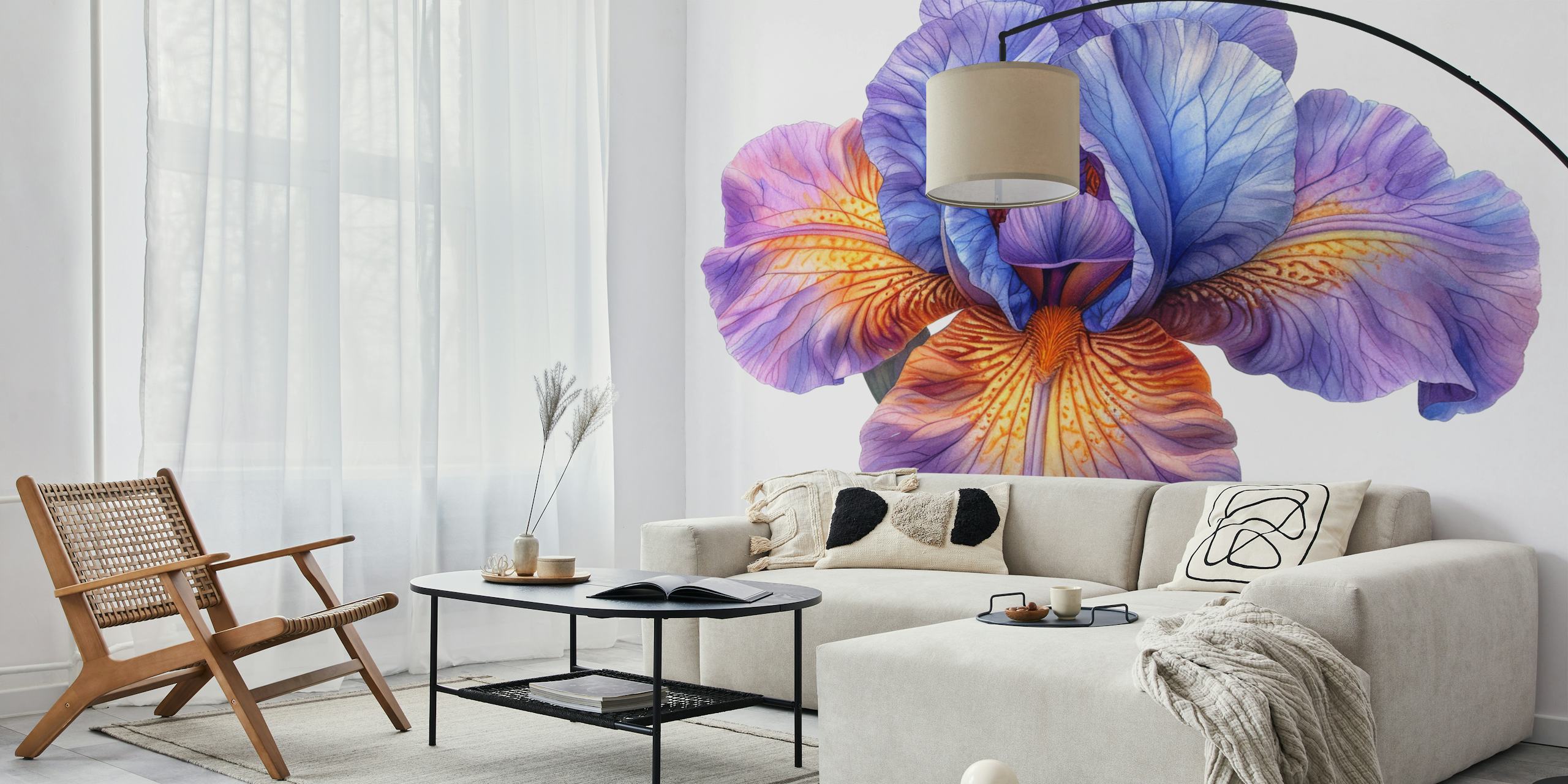 Purple blue iris flower wallpaper