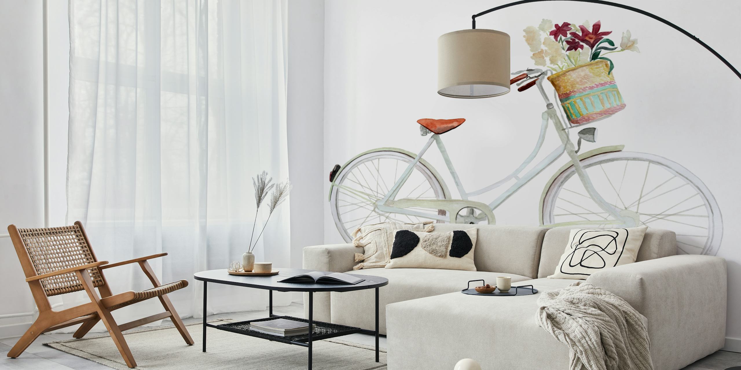Vintage Bicycle med blomster tapet