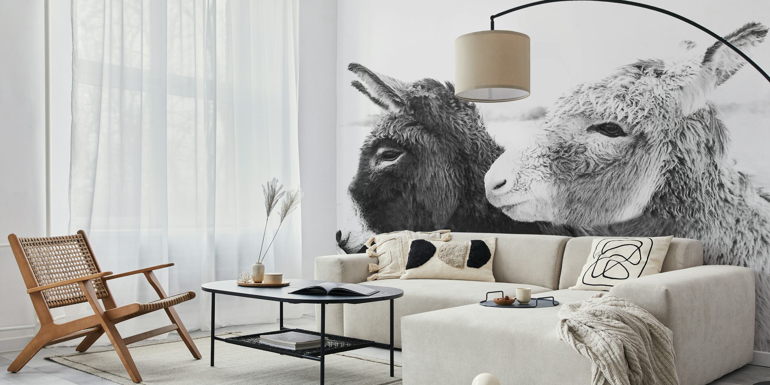 Ταπετσαρία Donkey Love σε ένα δωμάτιο