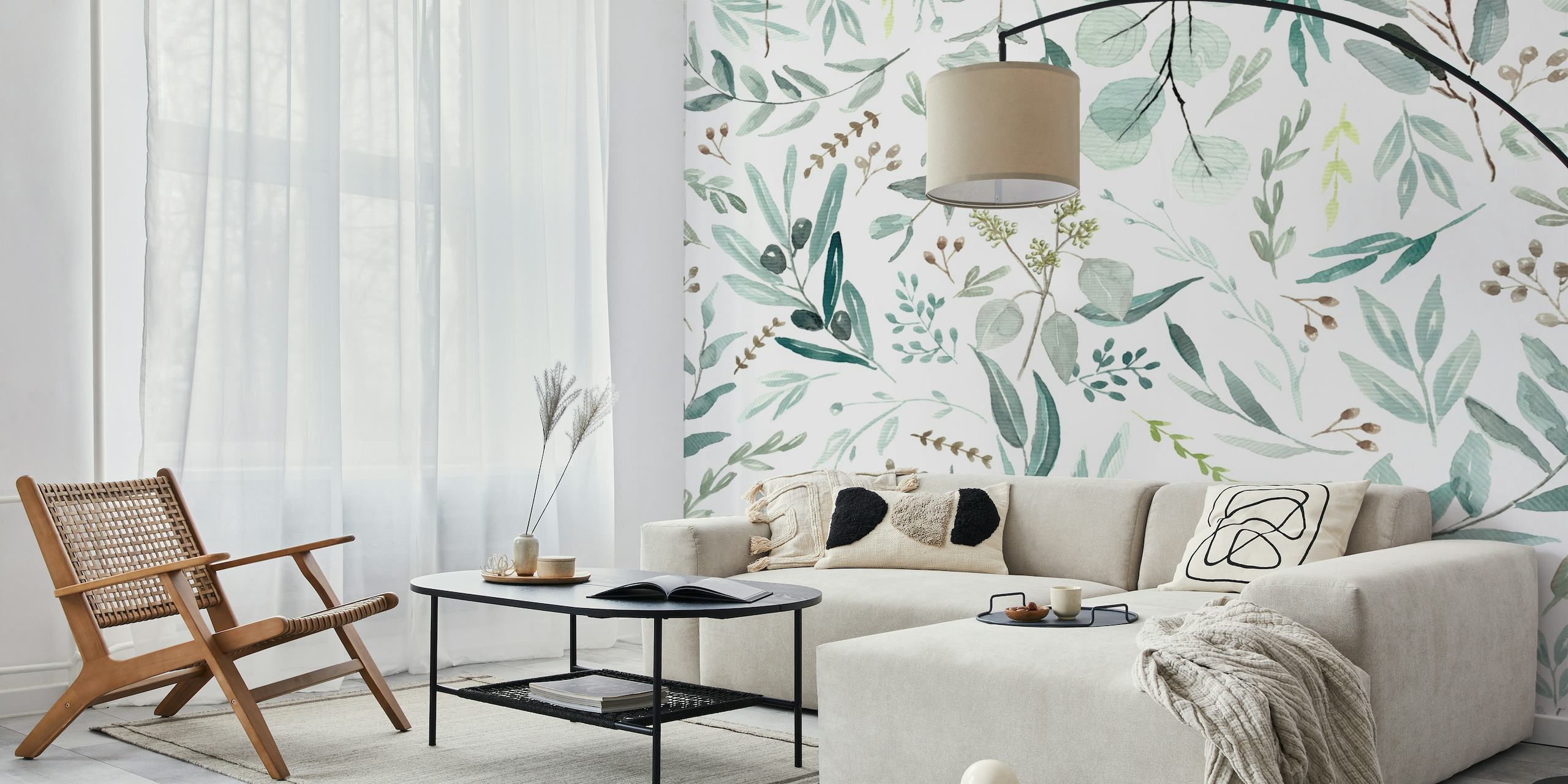 High-quality Eucalyptus Pattern Wall Mural by Happywall