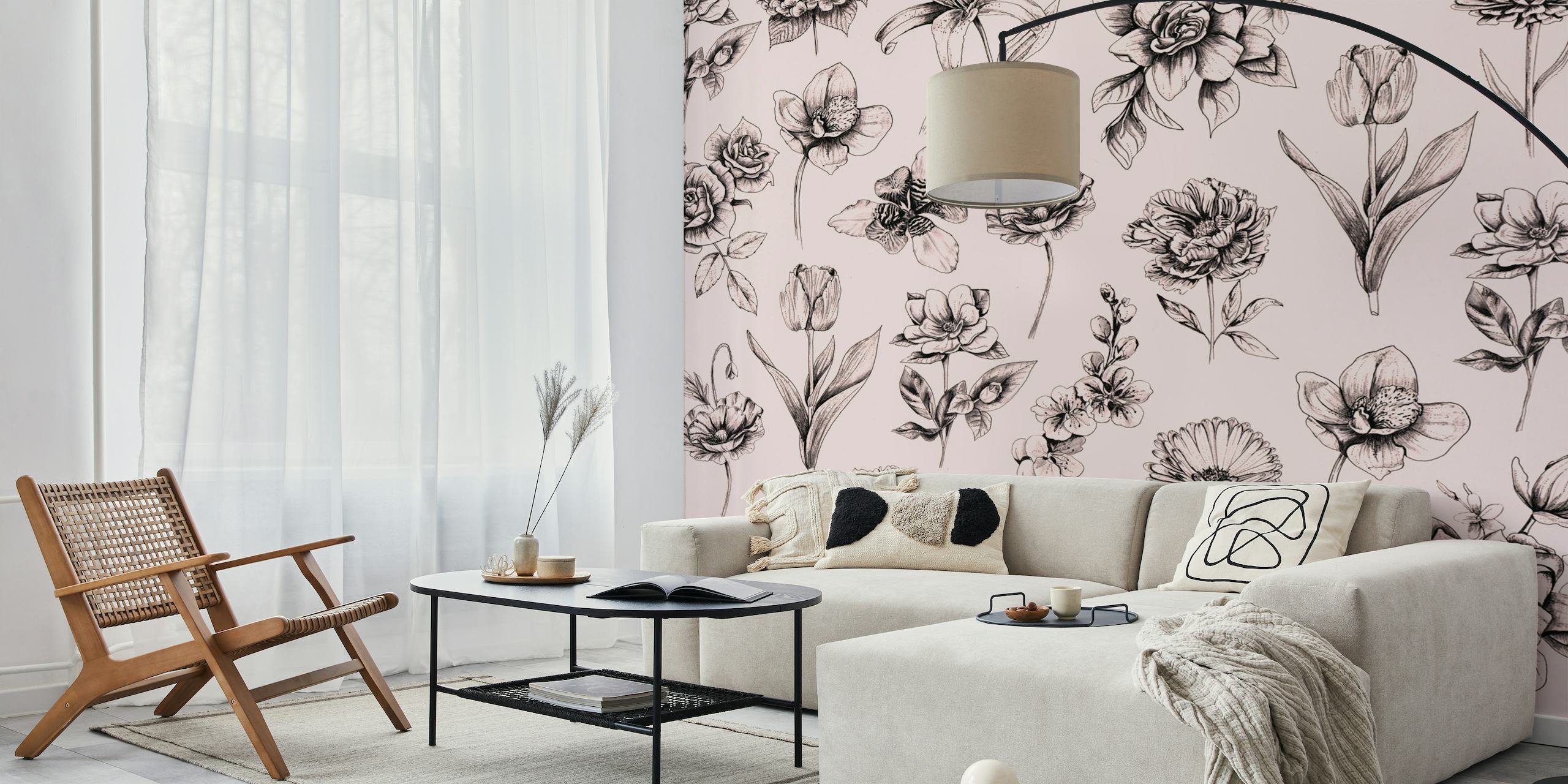 Botanical Pattern - Pink wallpaper