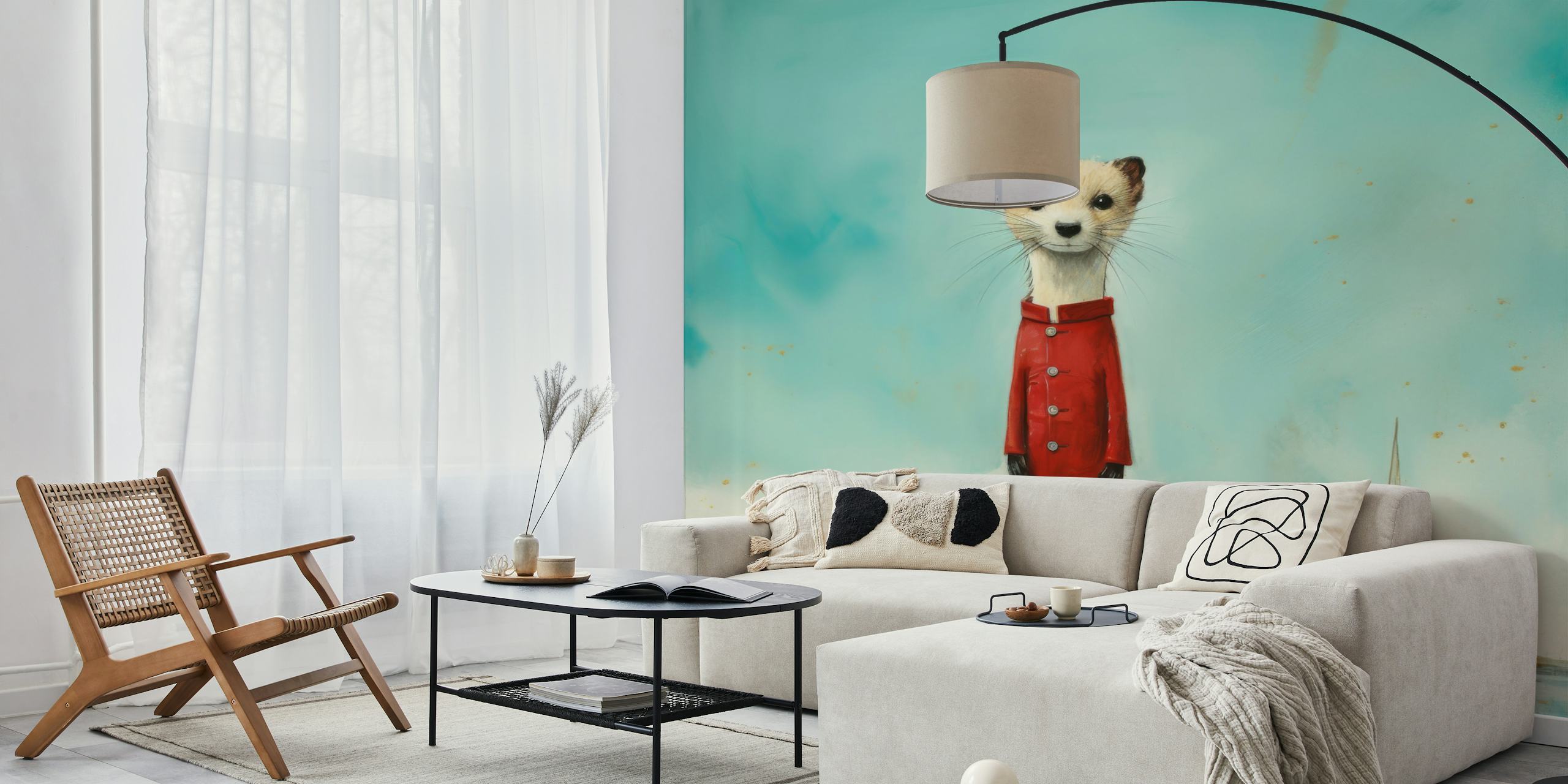 Minimal Stoat Elegance wallpaper in a room