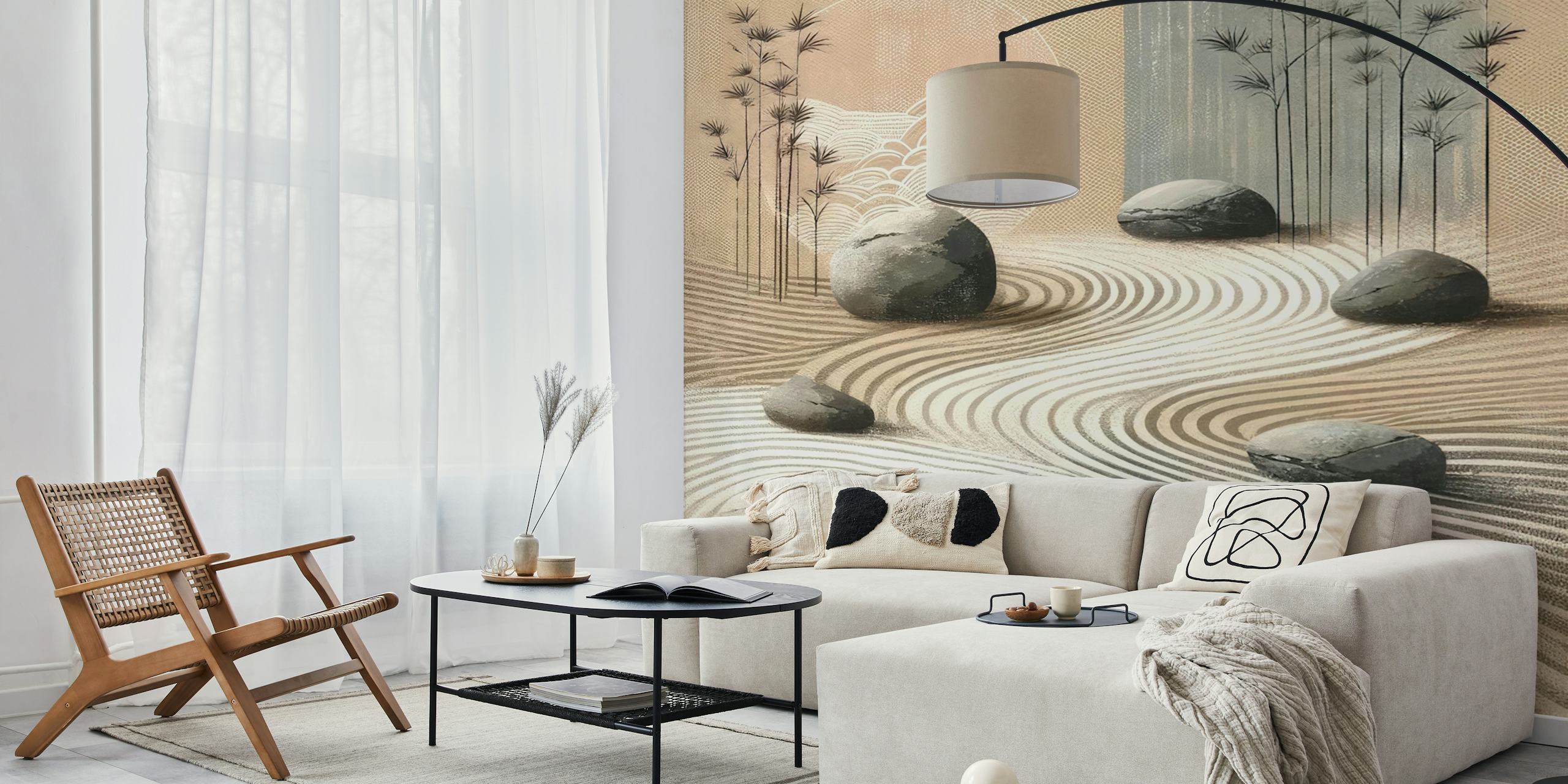 Zen Garden Tranquility behang in een kamer setting