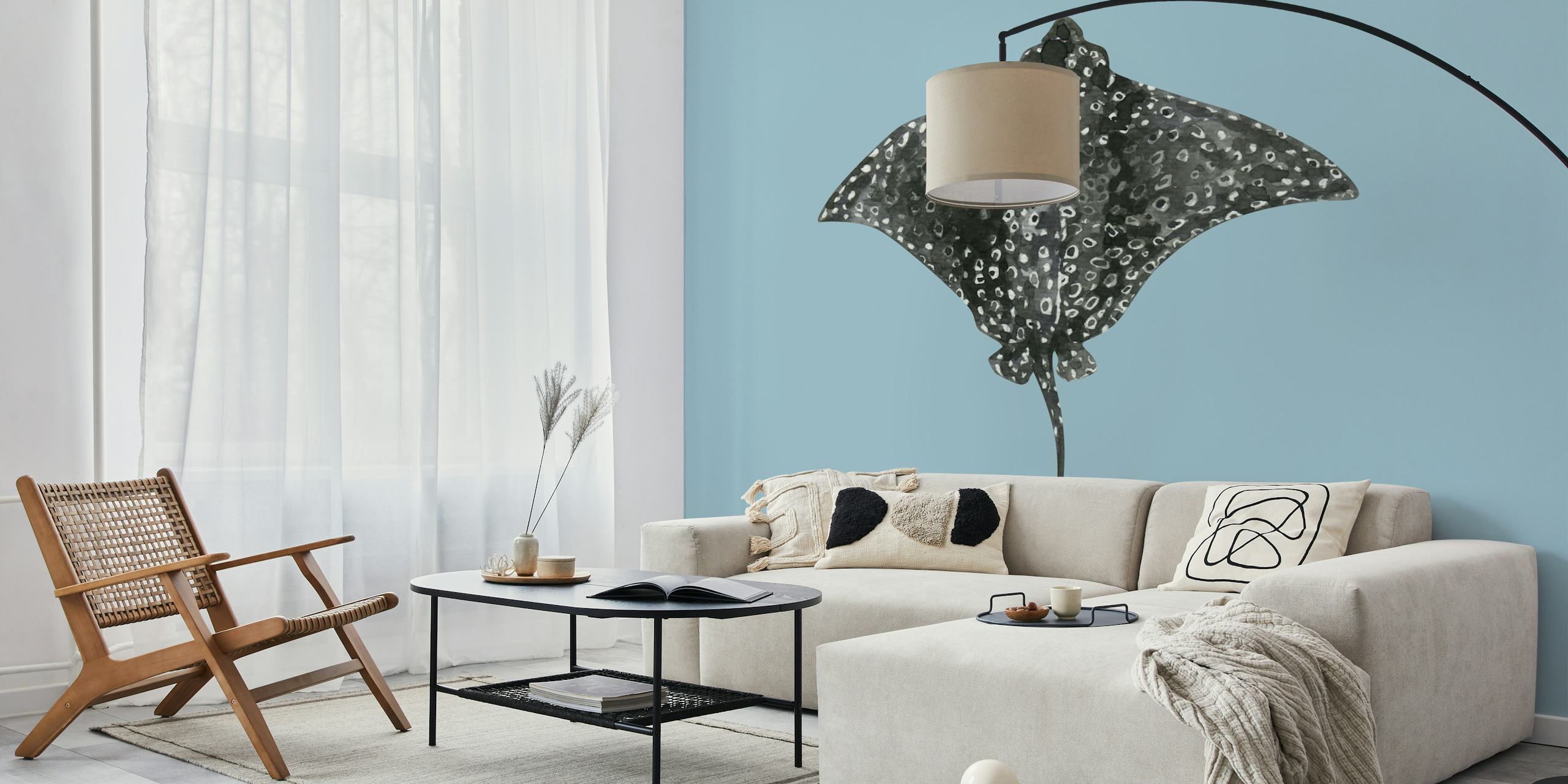 Tapeta Spotted Eagle Ray u postavci sobe