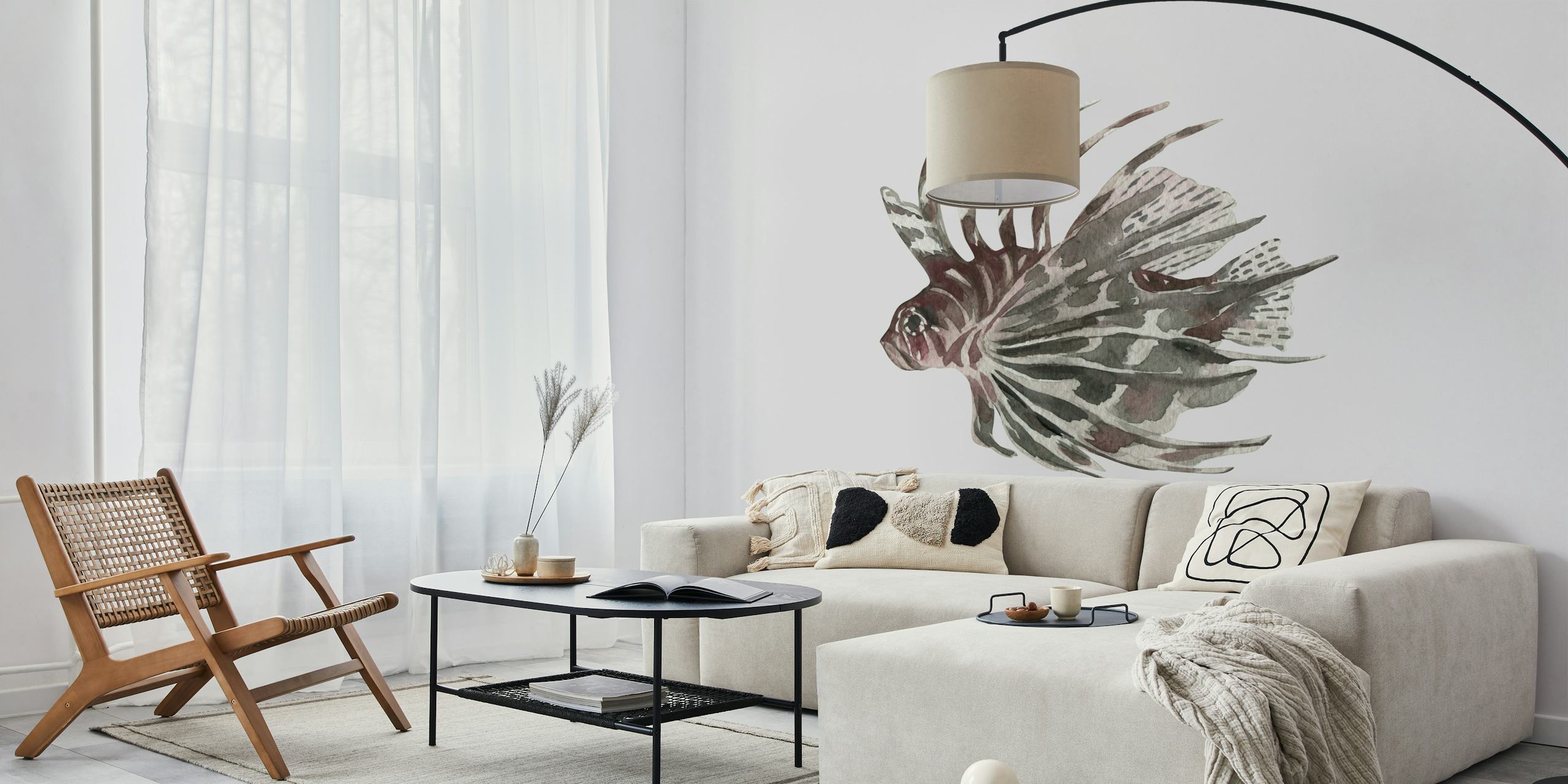 Σχέδιο ταπετσαρίας Lionfish σε ένα δωμάτιο