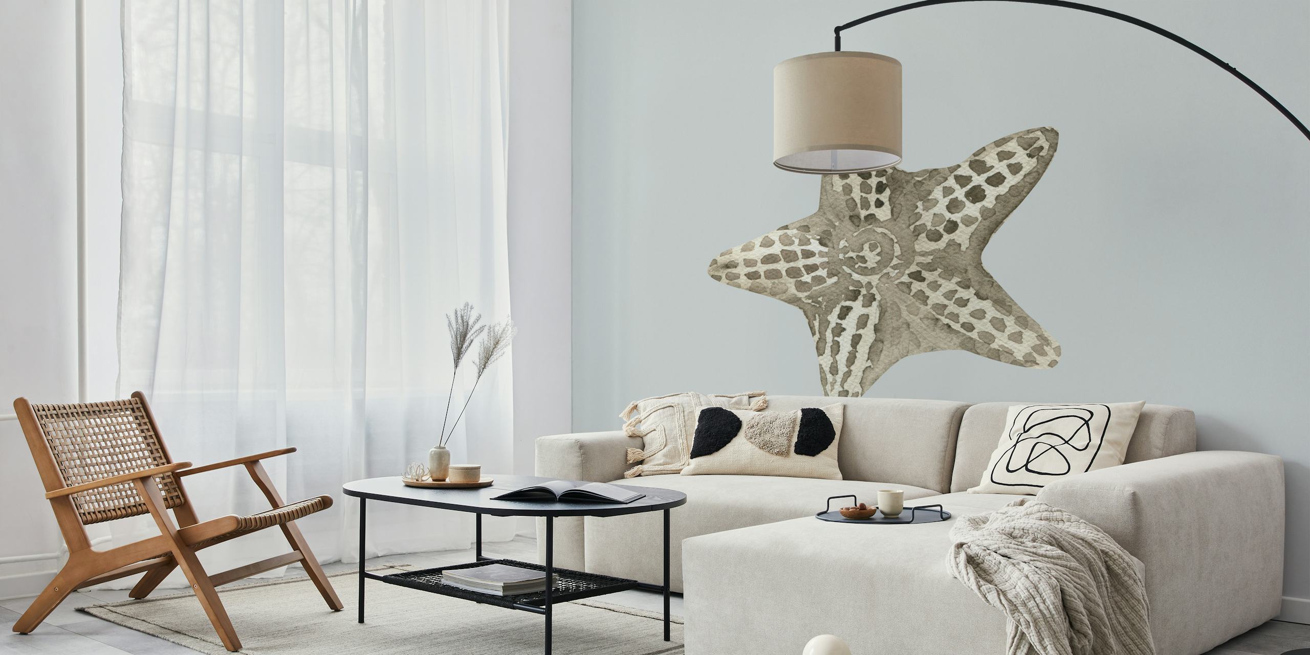 Coastal Starfish Moment wallpaper in a room