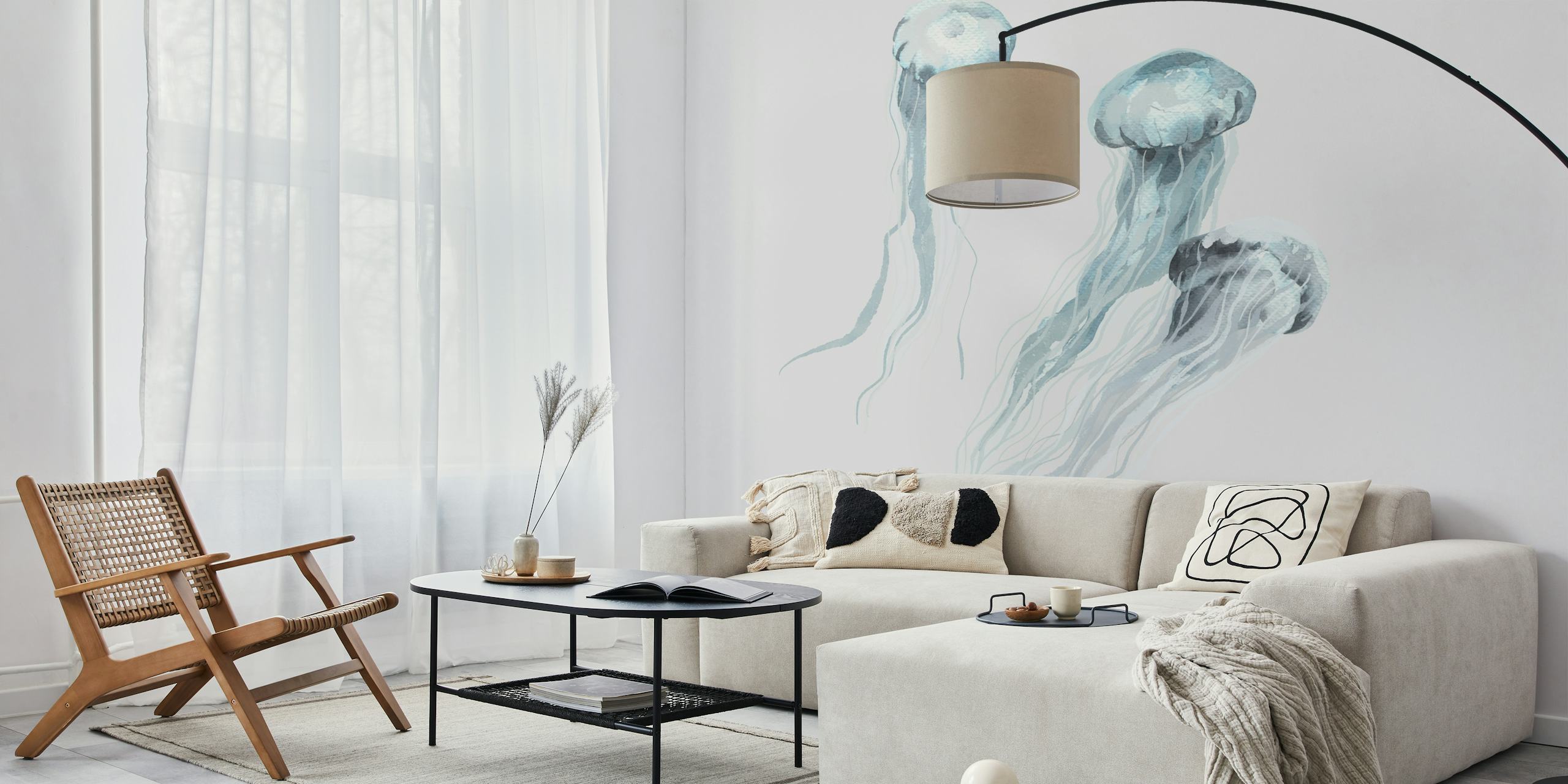 Jellyfish wallpaper design im Wohnzimmer