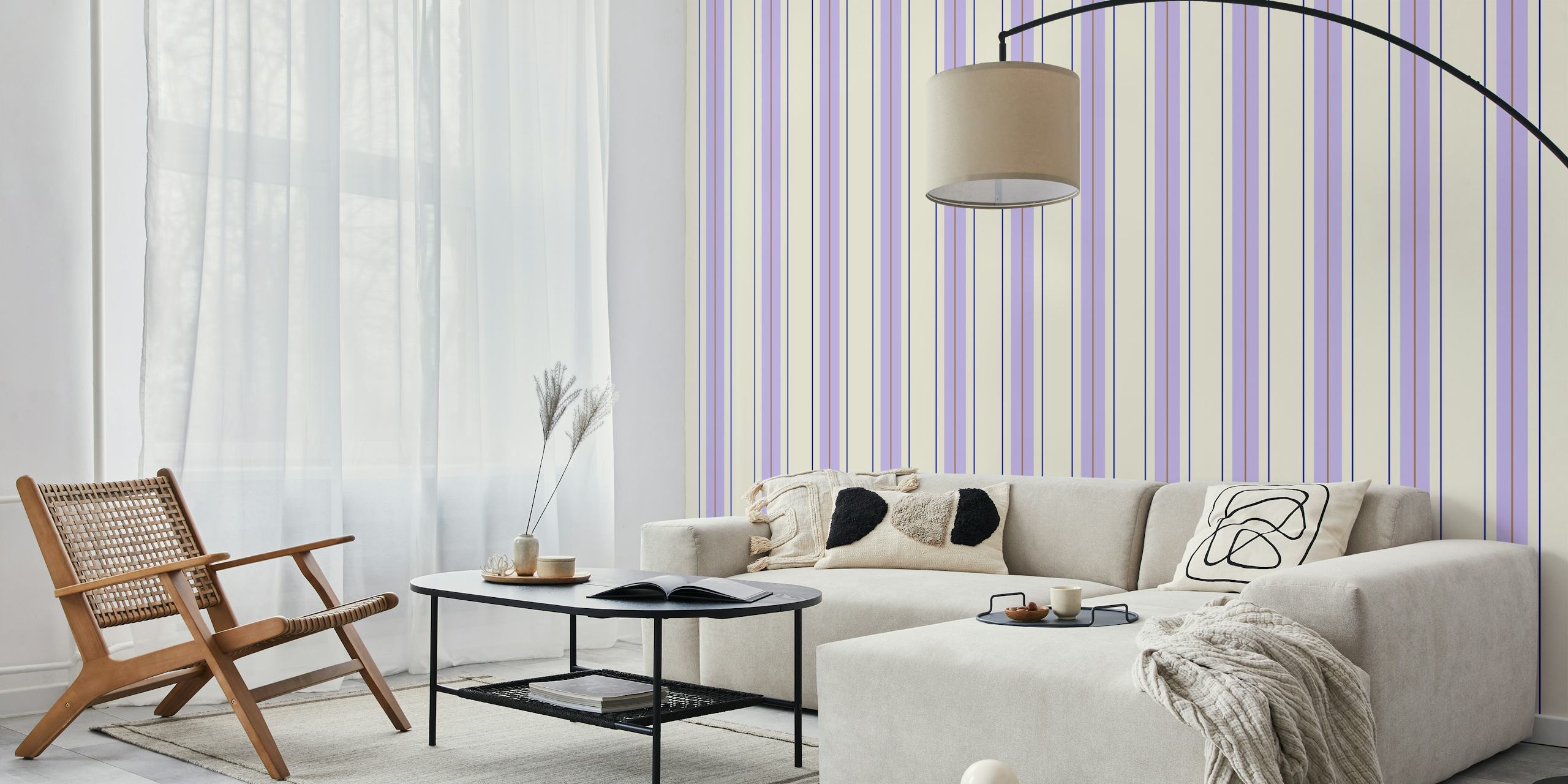 Classic Lines Lavender wallpaper design on wall