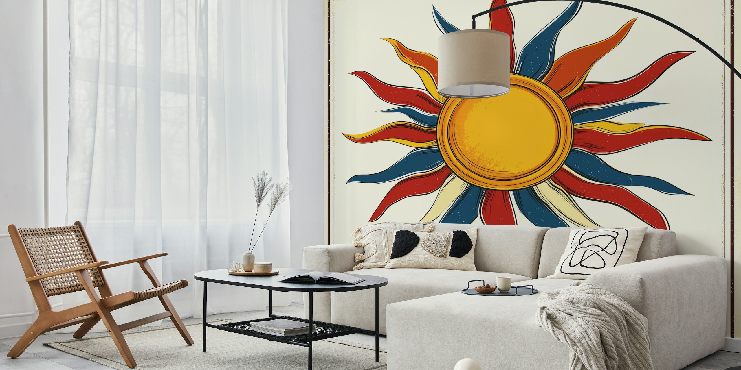 Retro Sun Flair wallpaper in a room