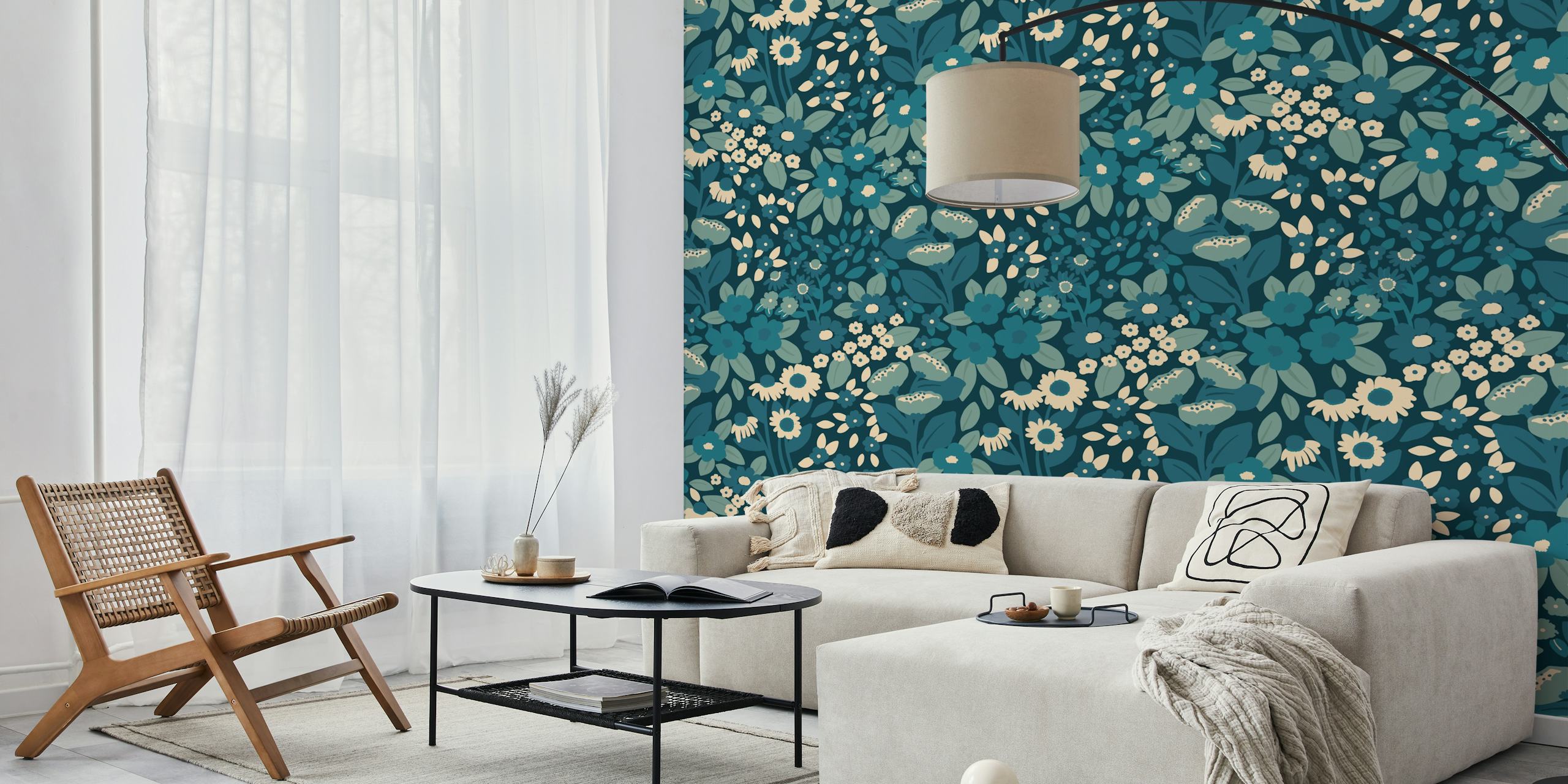 Melinda blomster tapet i et rum