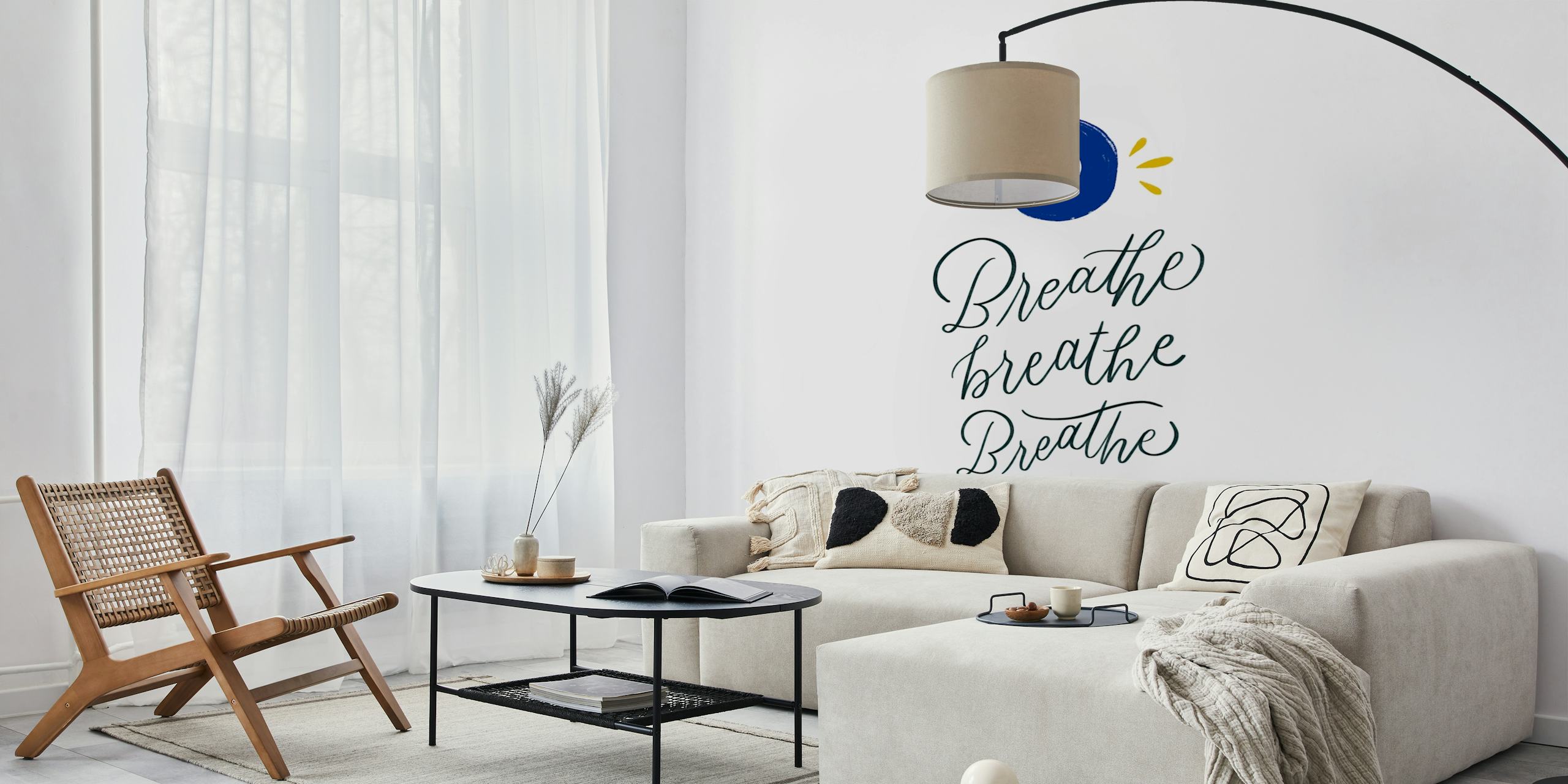 Tapeta Mindful Breathing Art zobrazená v místnosti