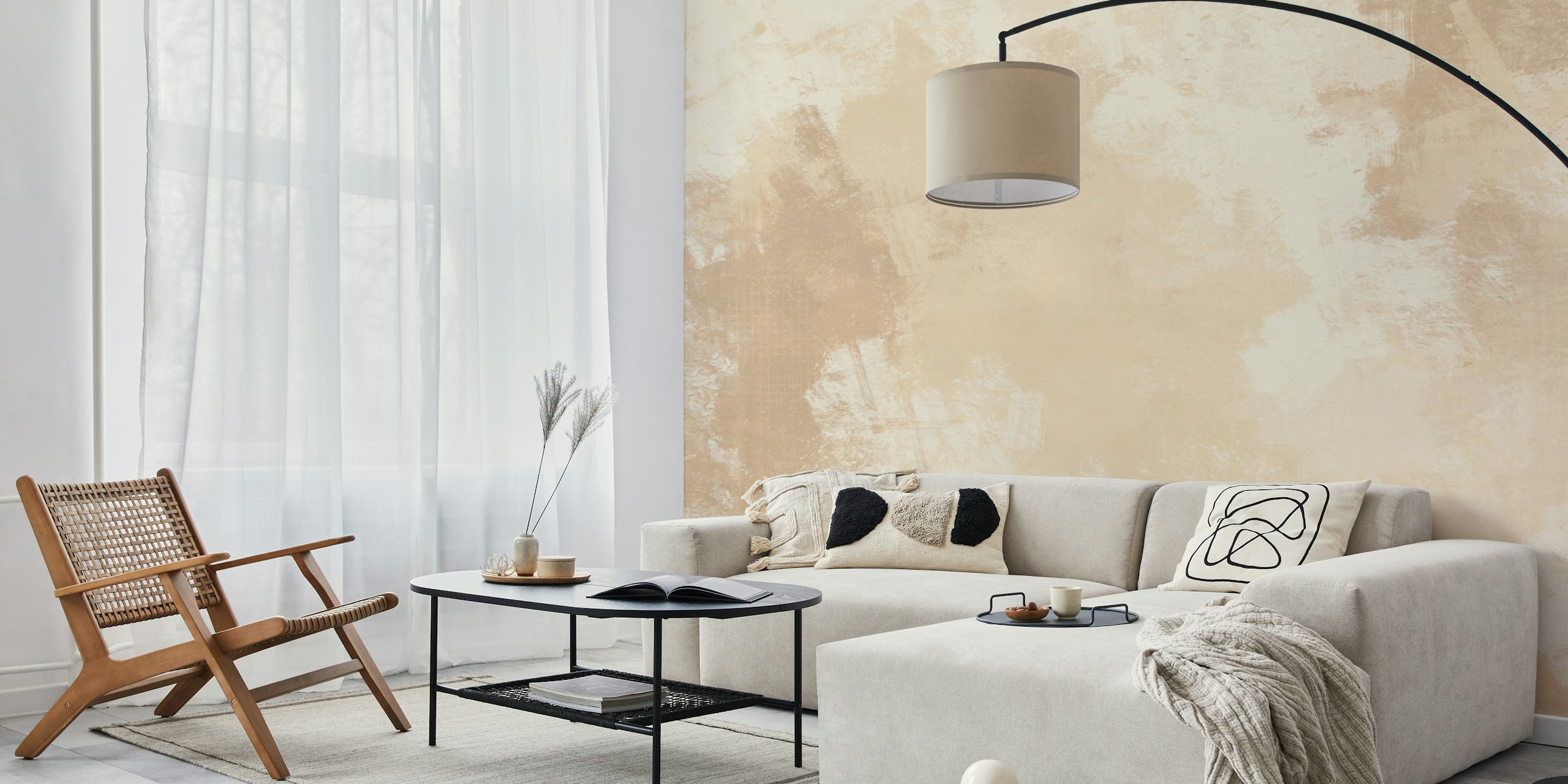 Abstract beige and cream textured wallpaper design