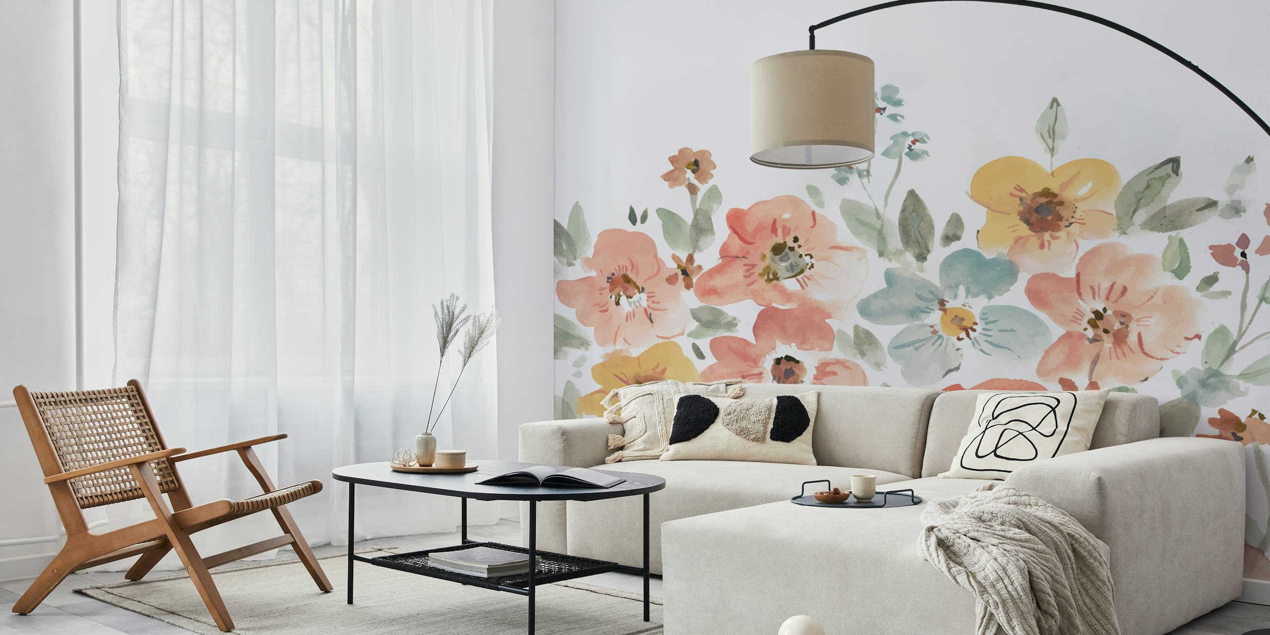 Delicate Garden behang in een kamer