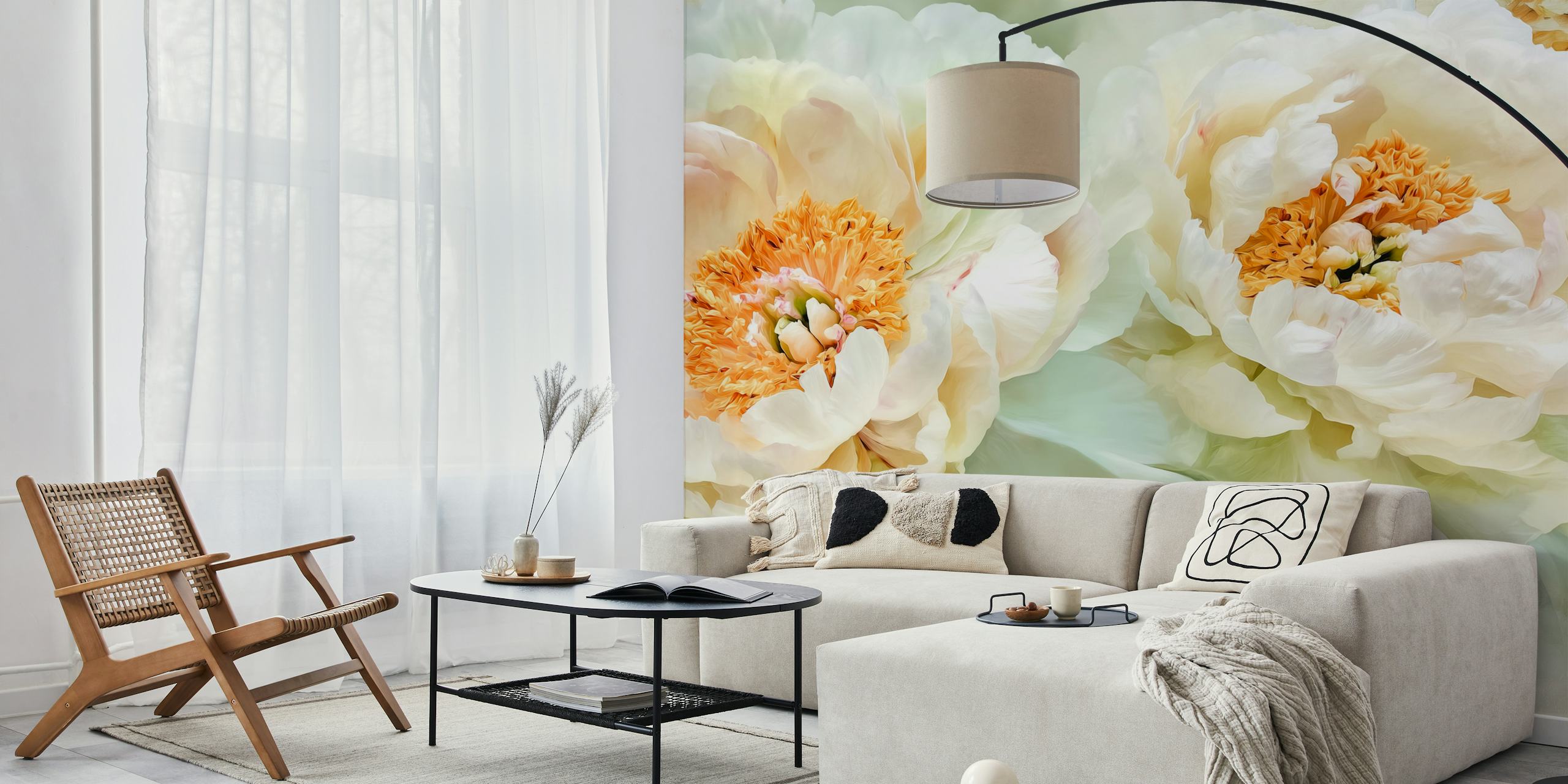Tapeta Peony Bloom Elegance u sobi
