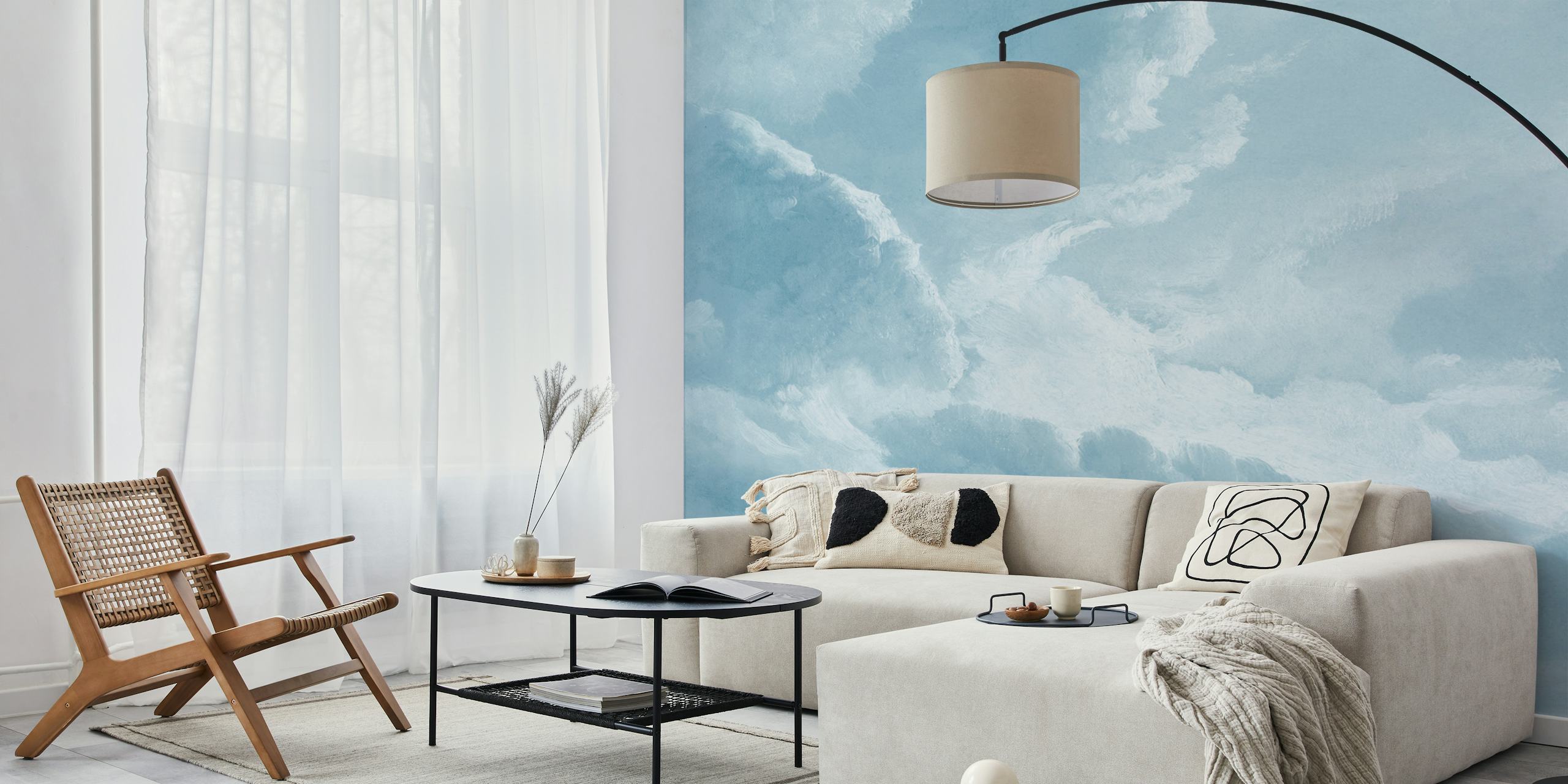 Soft blue clouds texture wallpaper