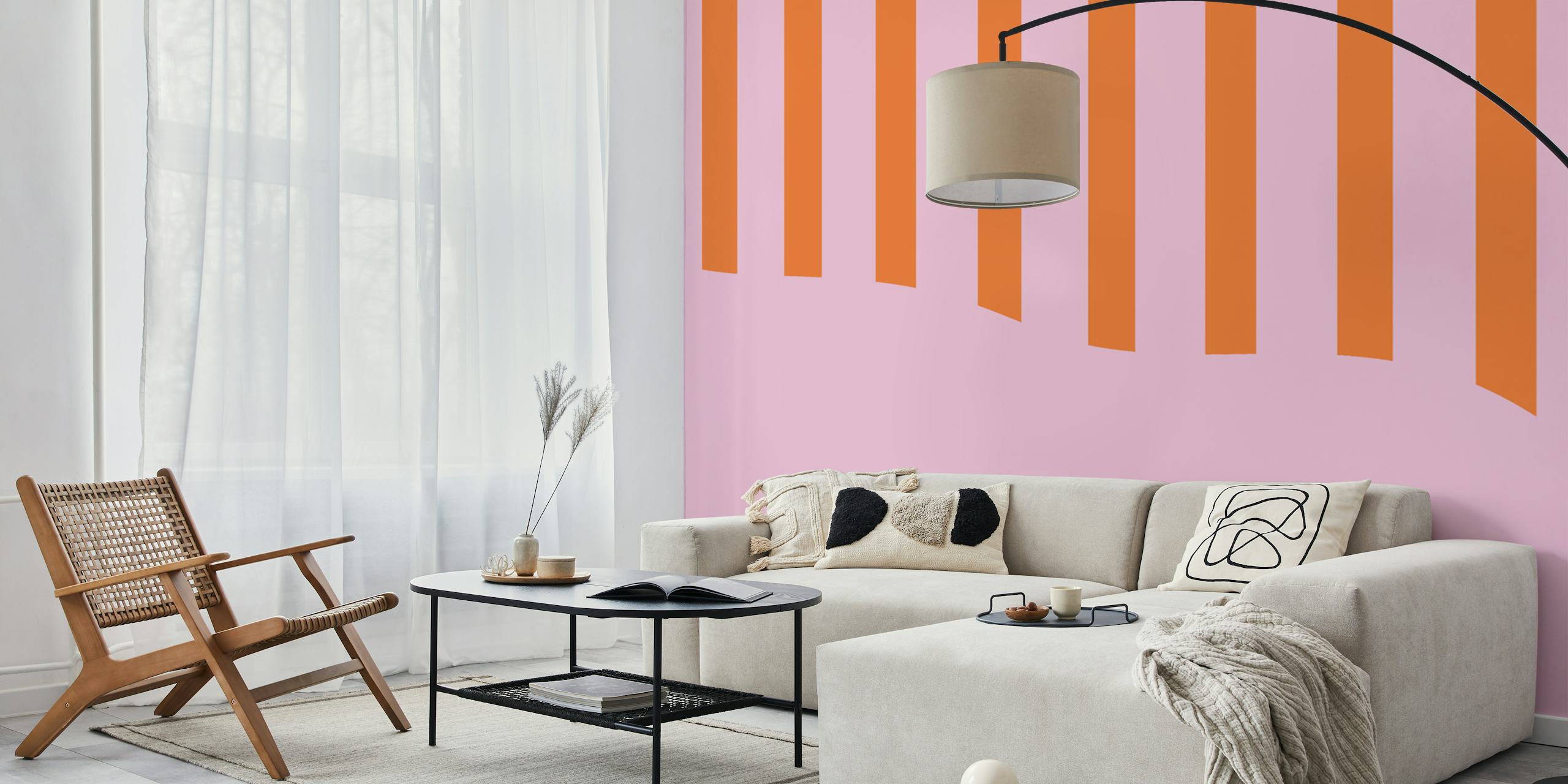 Design tapety Modern Stripe Delight w pokoju