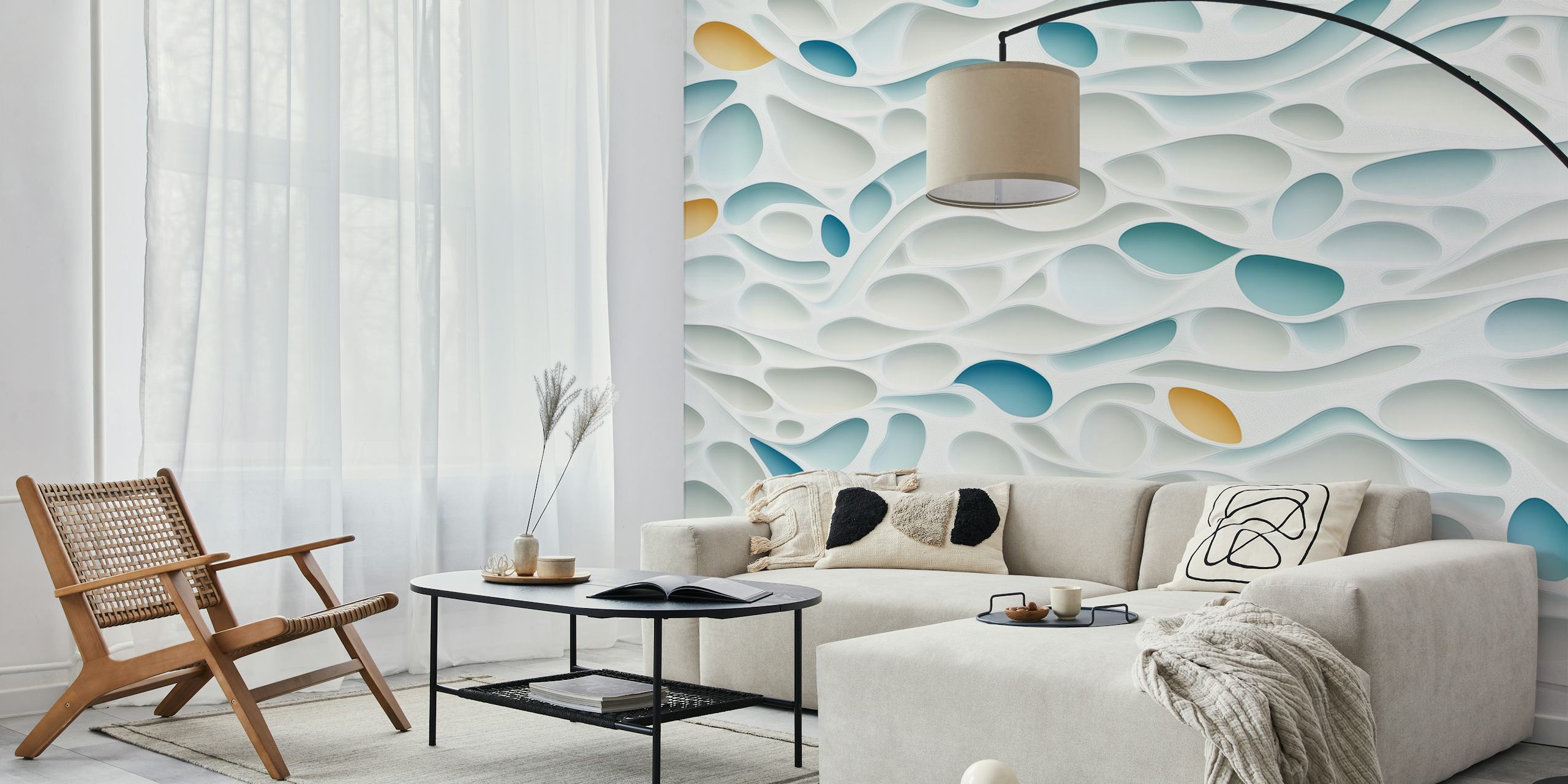 Water Flow Surface Texture wallpaper in a room