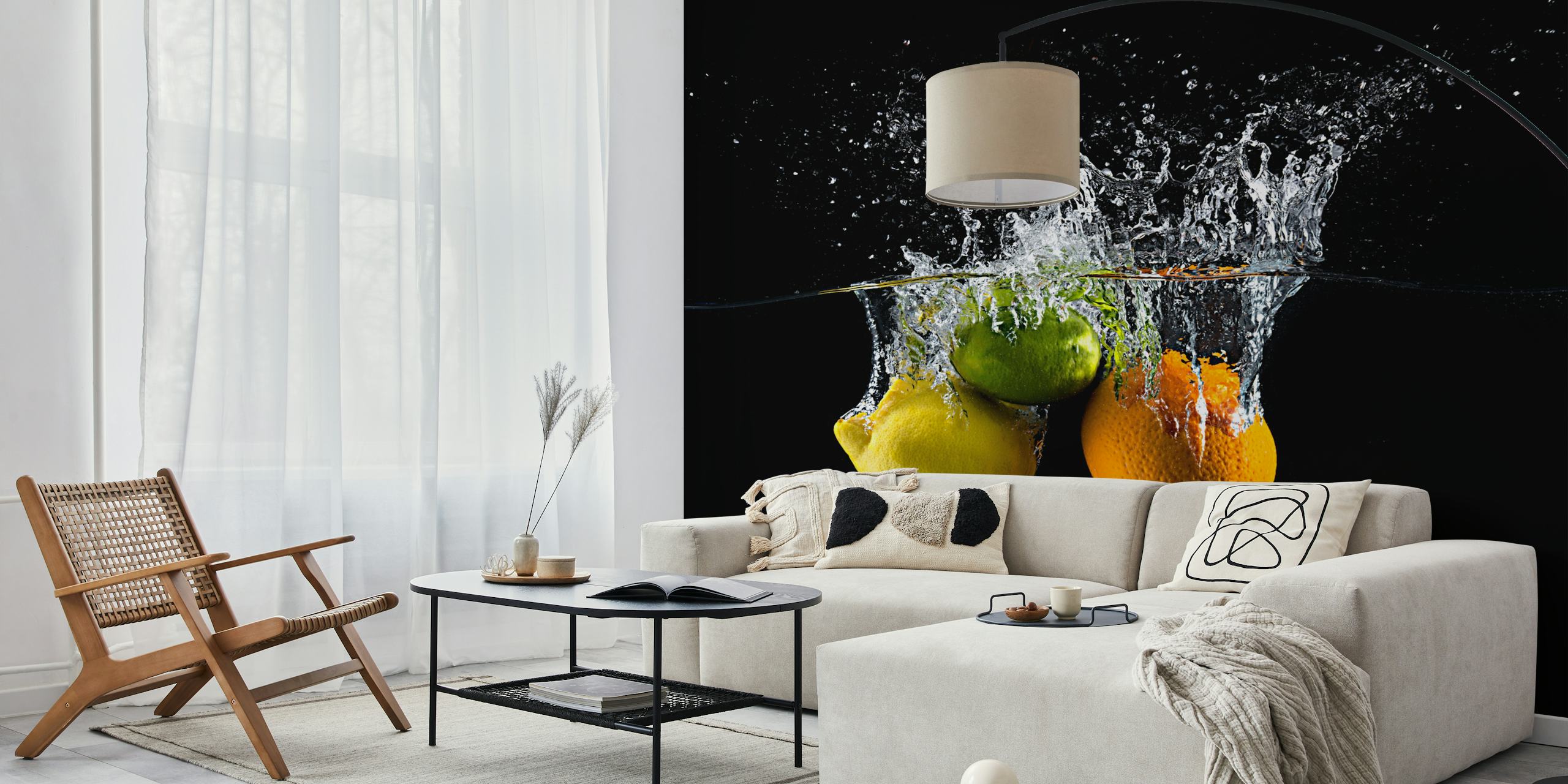Citrus splash tapet i et rom