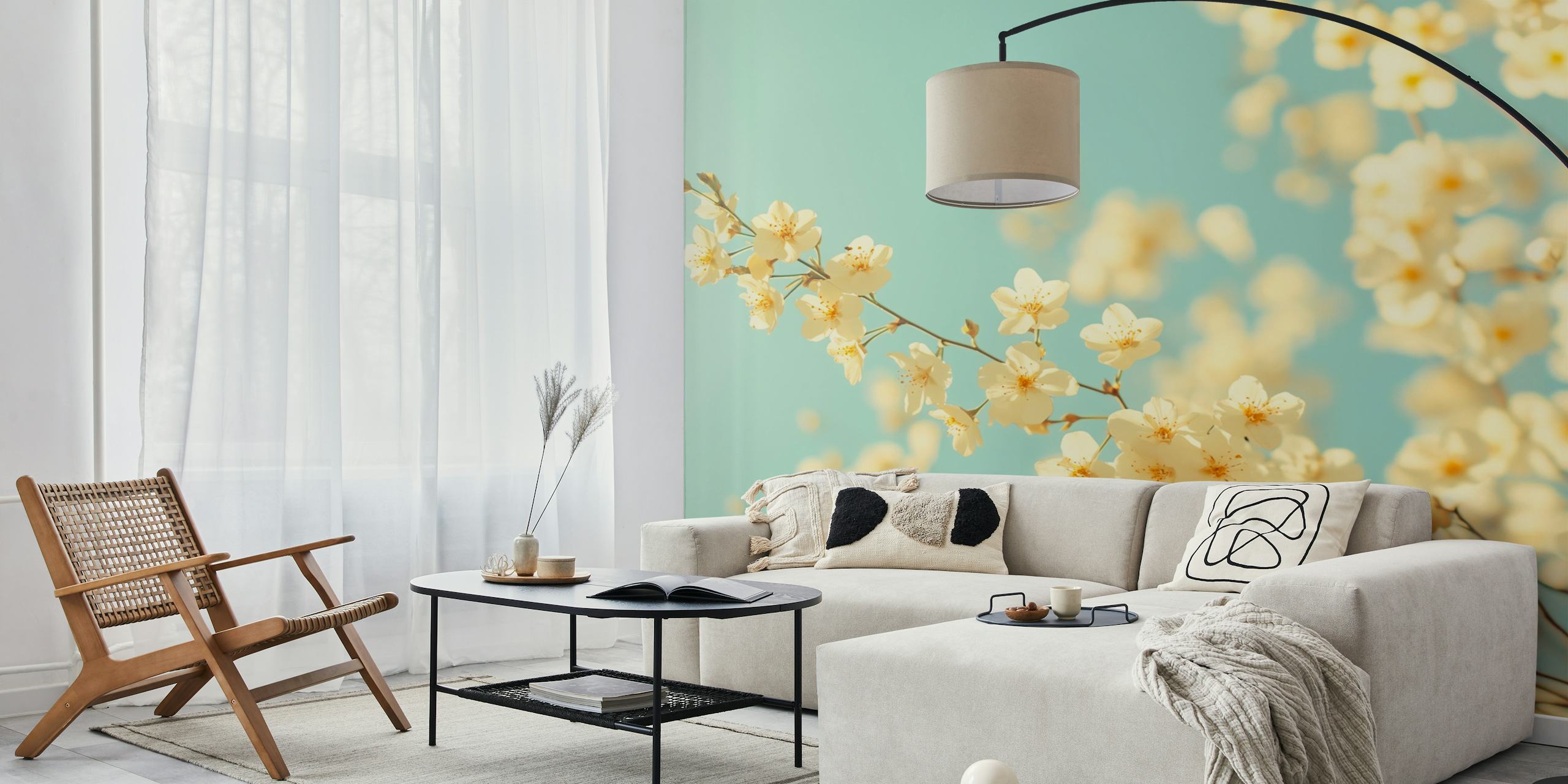 Tapeta Butter Yellow Blossom Dream u sobi