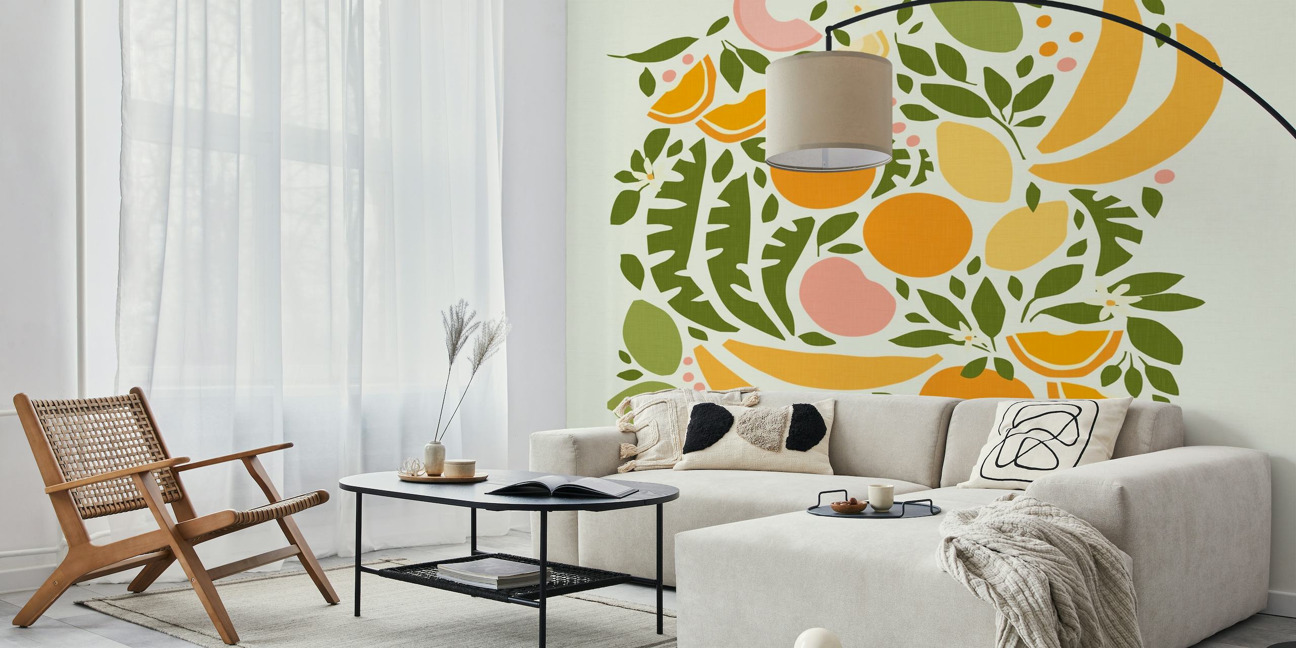Modern Fruits - Cut Out Shapes wallpaper