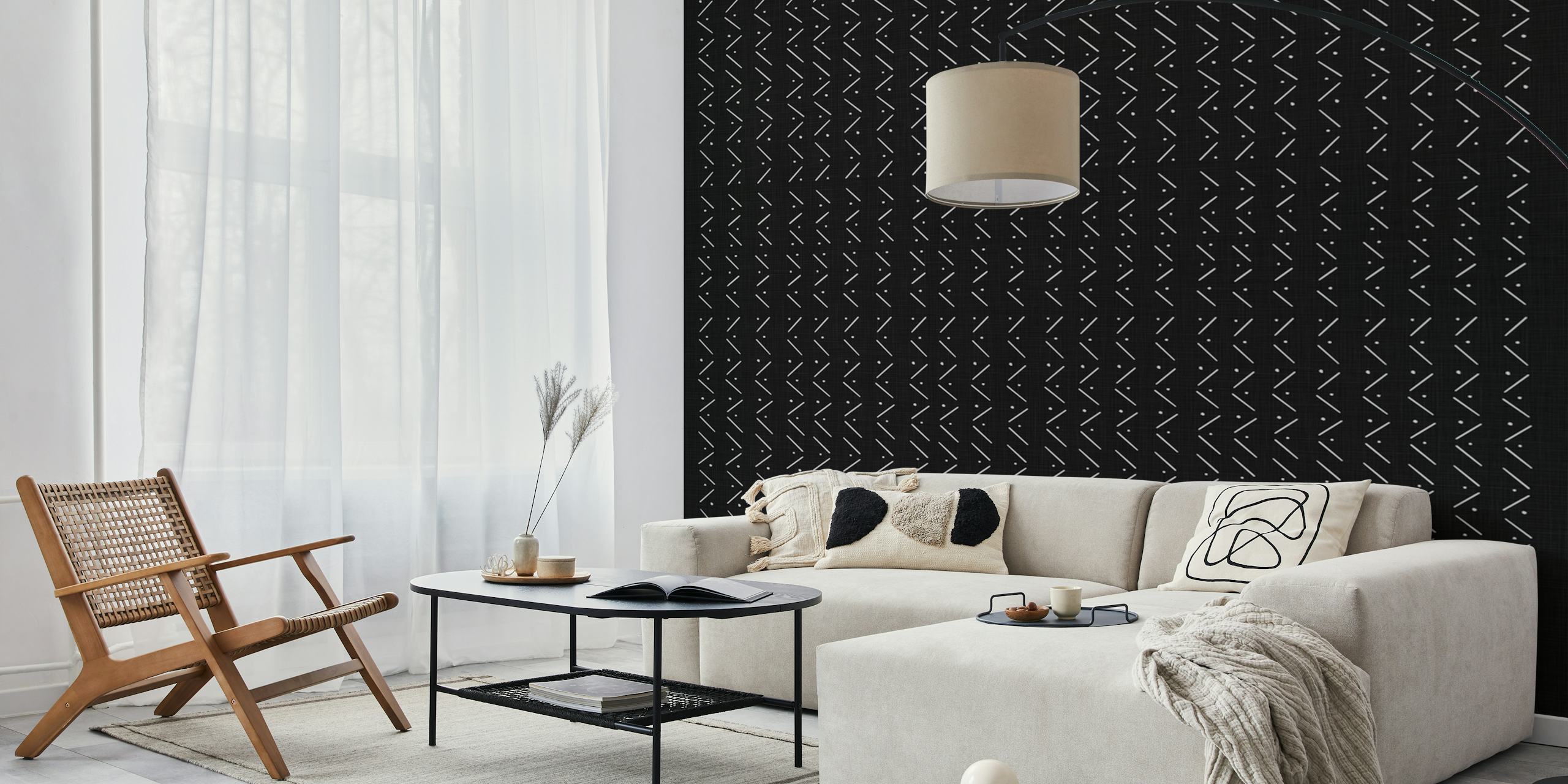 Mud Cloth Arrow Dot Glam tapet i et rom