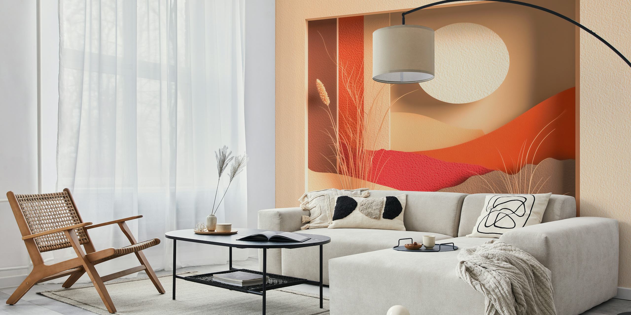Sunlit Desert Dream wallpaper in a room