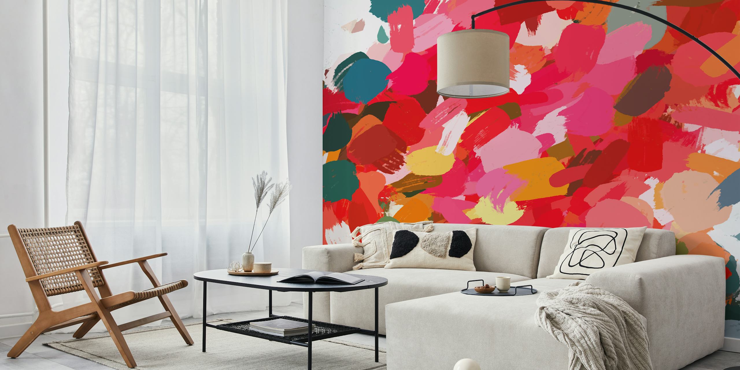 Colorful Amara wallpaper in a room setting