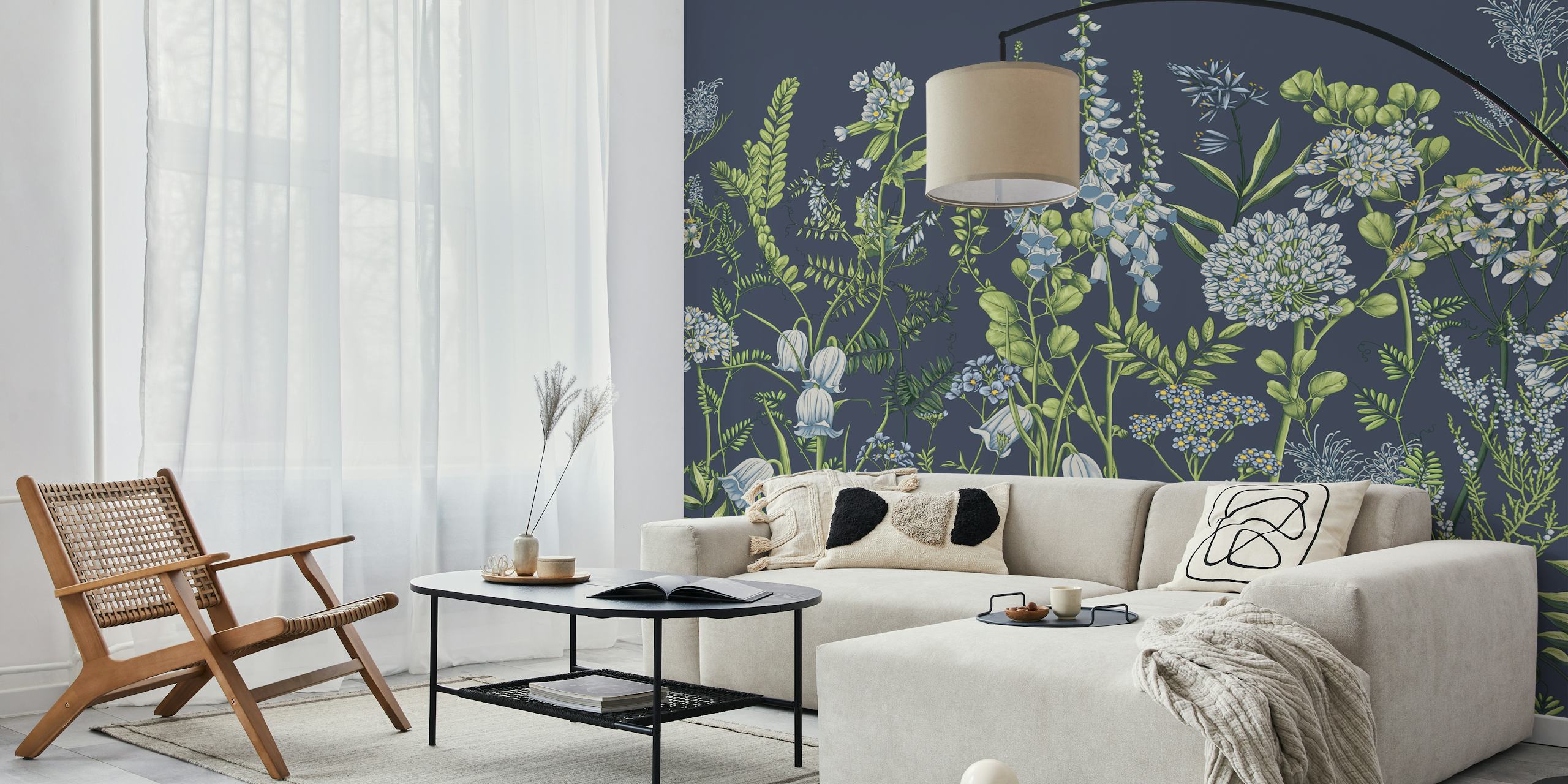 Botany 9 floral wallpaper in a room