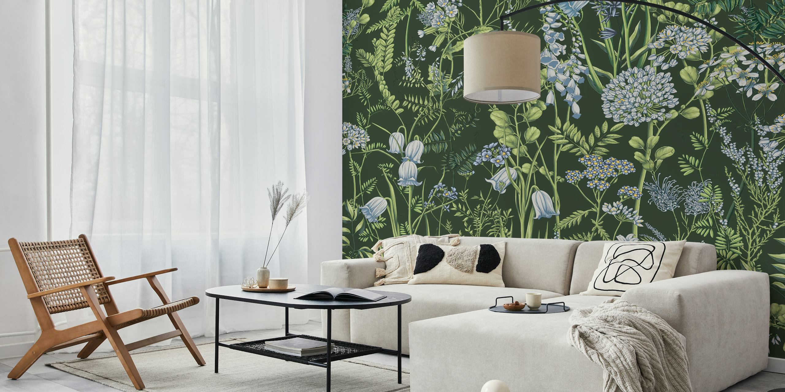 Botany pattern 5 wallpaper design in a room