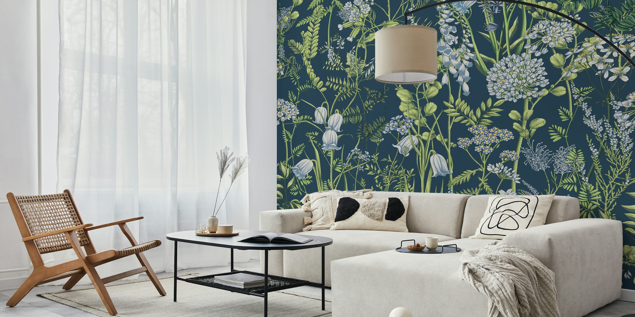 Ύφασμα τοίχου Botany pattern 10 σε ρύθμιση δωματίου