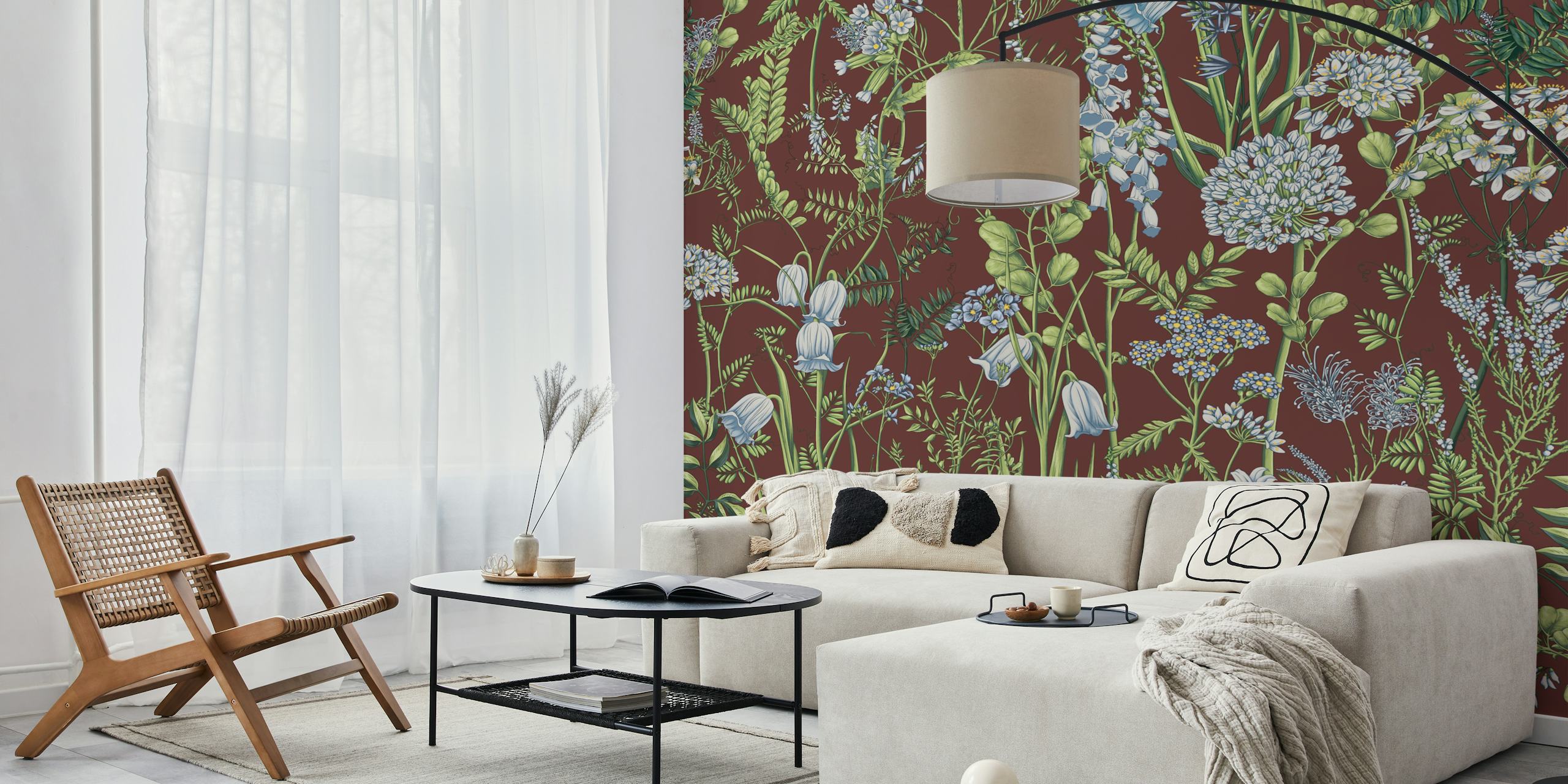 Botany pattern 12 wallpaper in a room